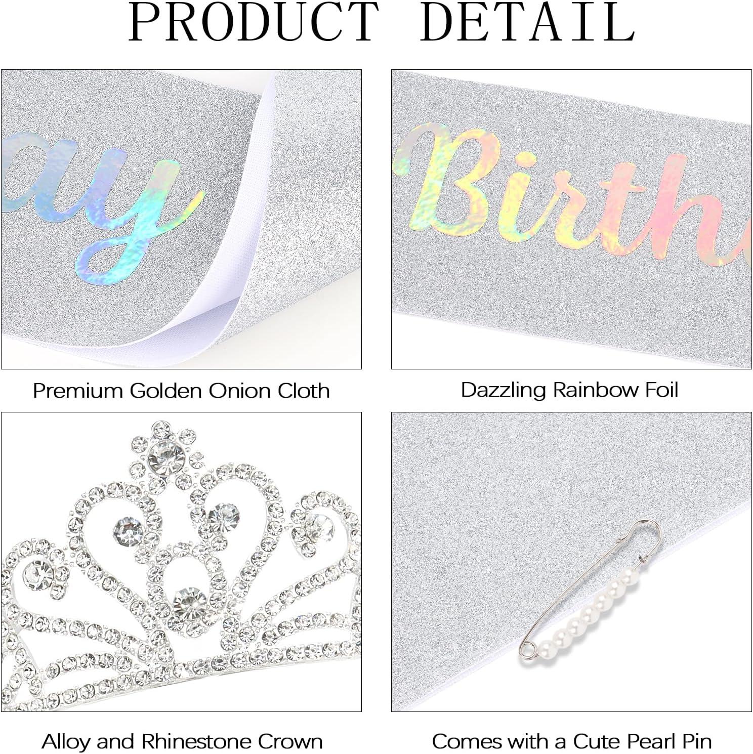 Hilingoto Clearance! Birthday Girl Crown with Birthday Sash Birthday Girl Headband Birthday Crowns for Women for Women Happy Birthday Decorations Birthday Party Supplies Girl Party Balloon