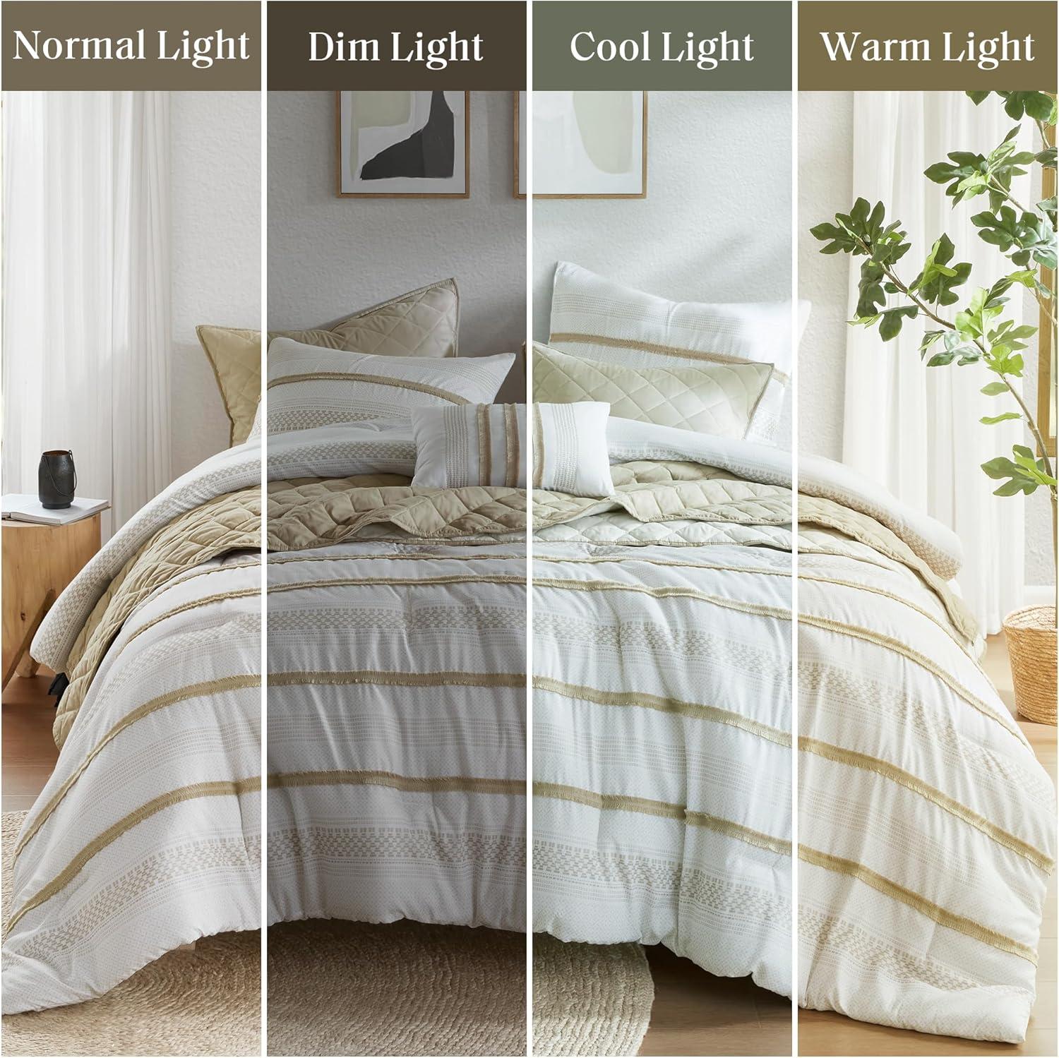 Madison Park Carolina 7 Piece Stripe Comforter And Quilt Set