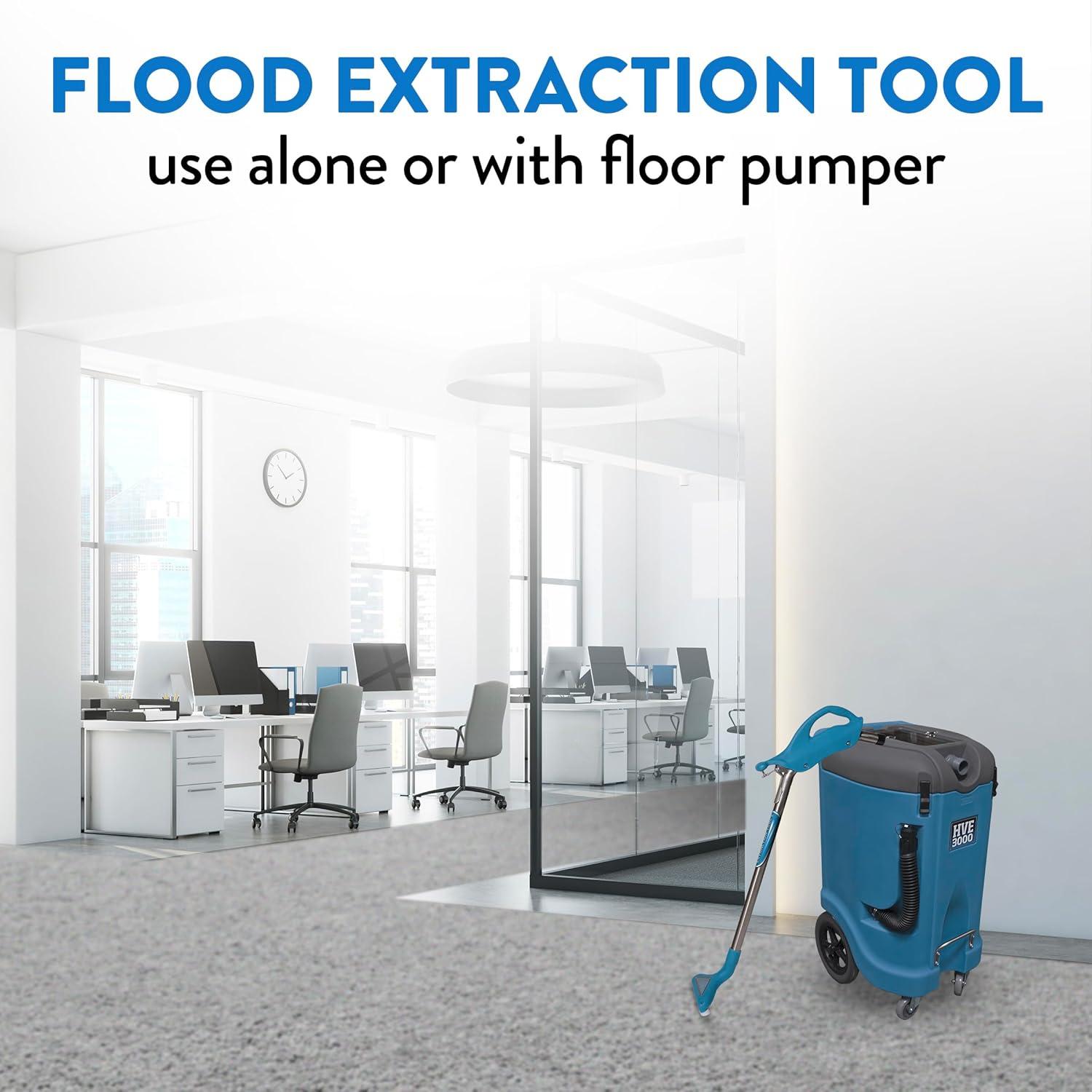 Ergonomic Blue and Stainless Steel Flood Extraction Tool, 61 in