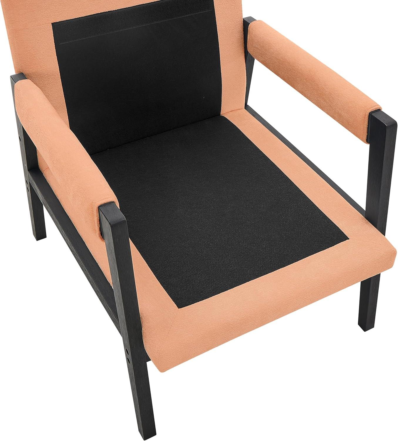 Roundhill Furniture Kelly Mid-Century Modern Chenille Upholstered Accent Armchair Orange