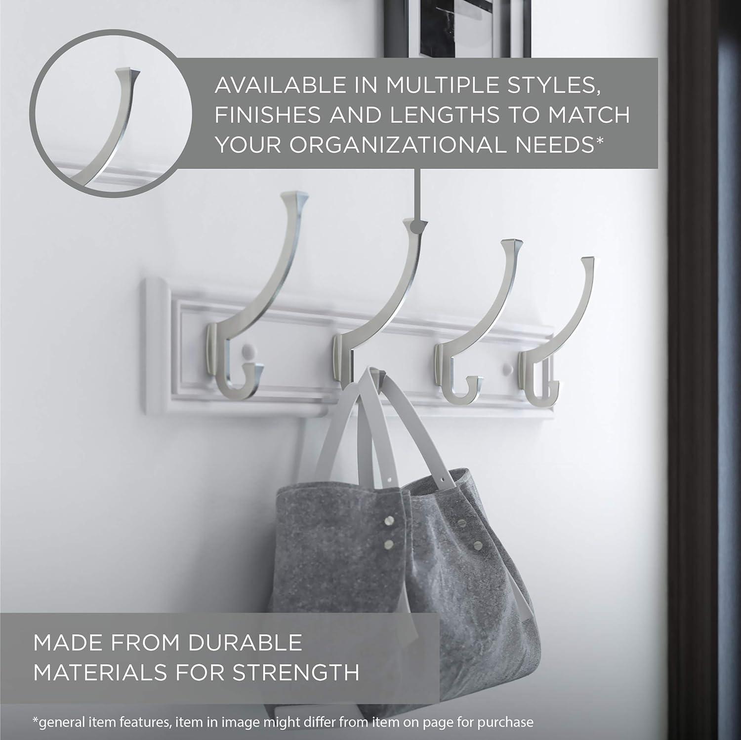 129847 4 Hook Coat/Hat Rail White with White Hooks 3" x 18"