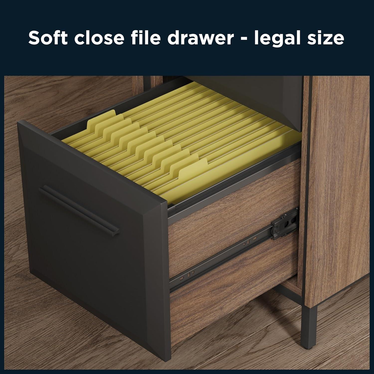 Thomasville® Alderbrook 21"D Vertical 2-Drawer File Cabinet, Walnut/Matte Black