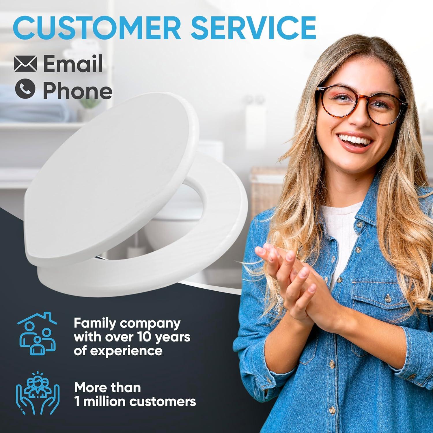 Sanilo Toilet Seat ROUND with Soft Close, Quiet and Slow Close Lid and Seat, Strong Bumpers and Hinges, Marble Gray