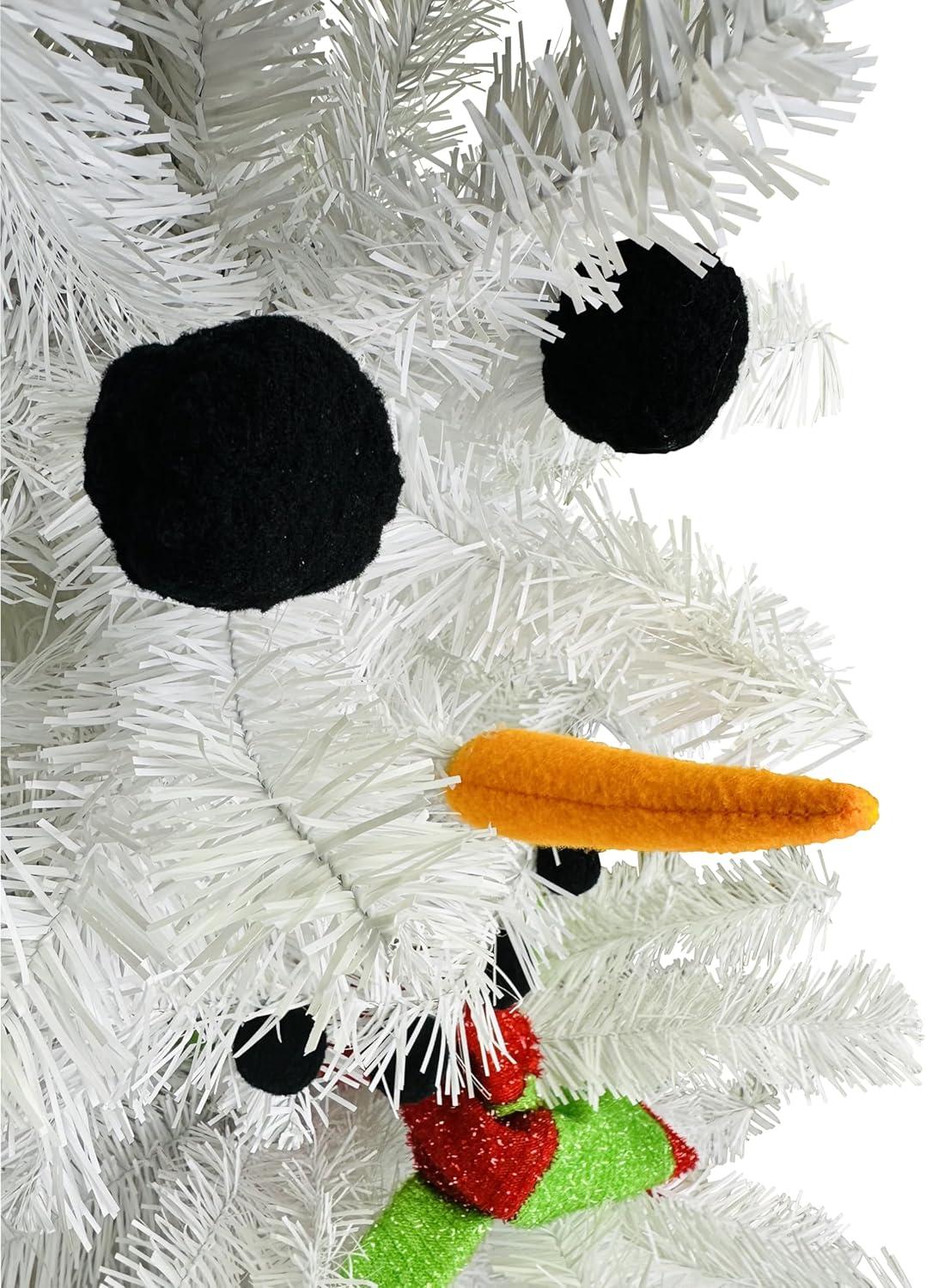 5 Ft White PVC Snowman Christmas Tree with Accessories