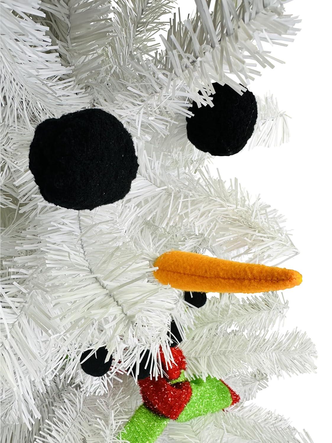 5 Ft White PVC Snowman Christmas Tree with Accessories