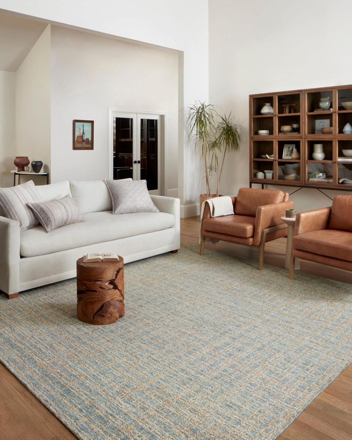 Polly I Hand-Tufted Wool Rug by Chris Loves Julia x Loloi - Blue and Sand / 3'6" x 5'6"