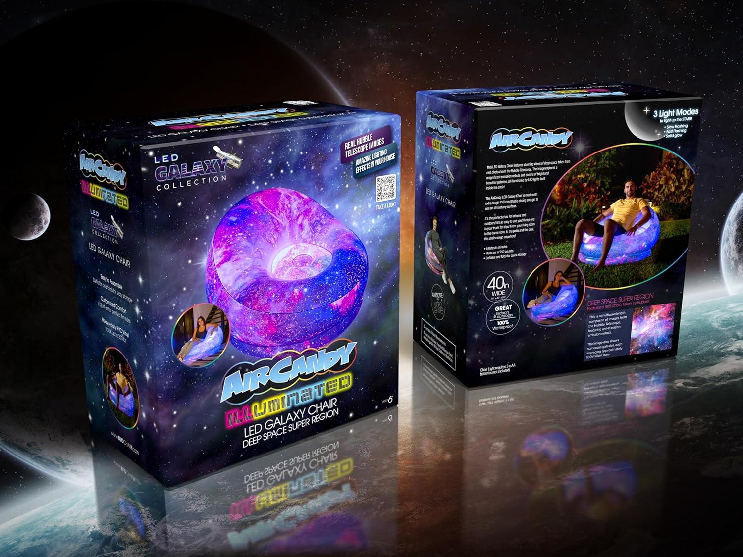 Air Candy Illuminated LED Inflatable Chairs (Galaxy LED Illuminated Gaming Chair)