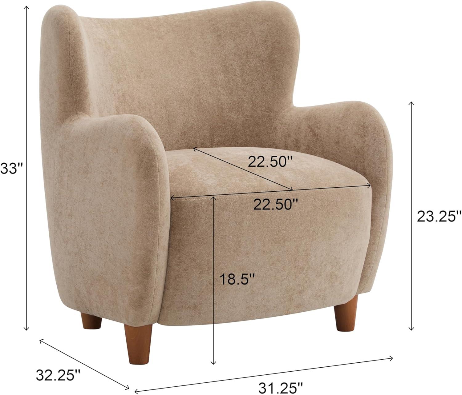 Christopher Knight Home Bacho Cozy Wingback Upholstered Accent Chair, Camel