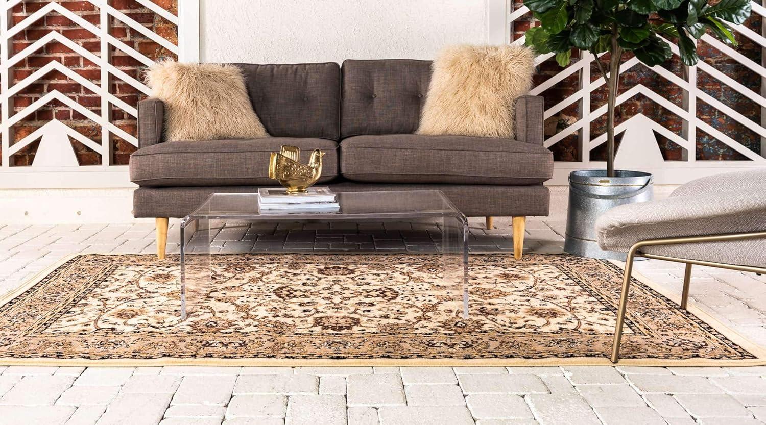 Unique Loom 5' 1 x 8' 0 Sialk Hill Washington Ivory Area Rug