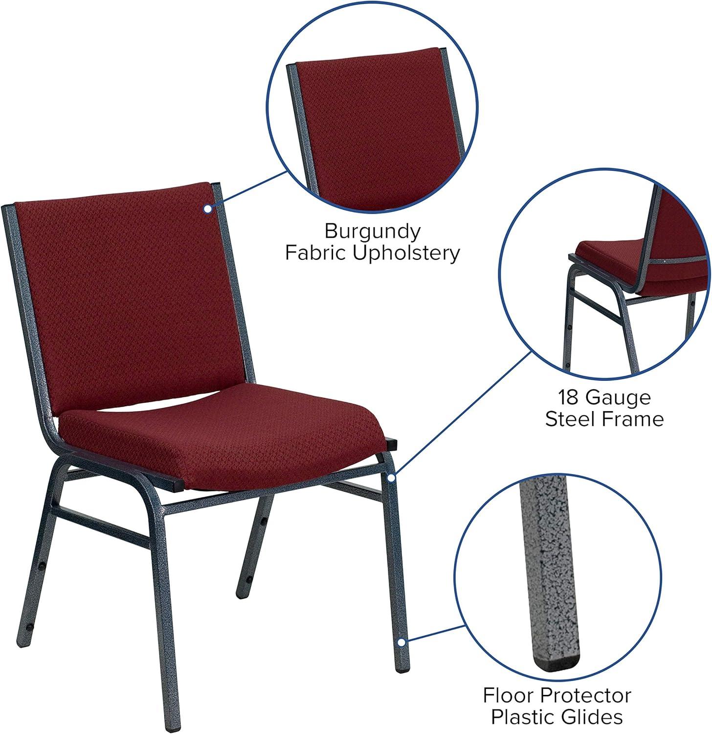 Flash Furniture HERCULES Series Heavy Duty Burgundy Patterned Fabric Stack Chair