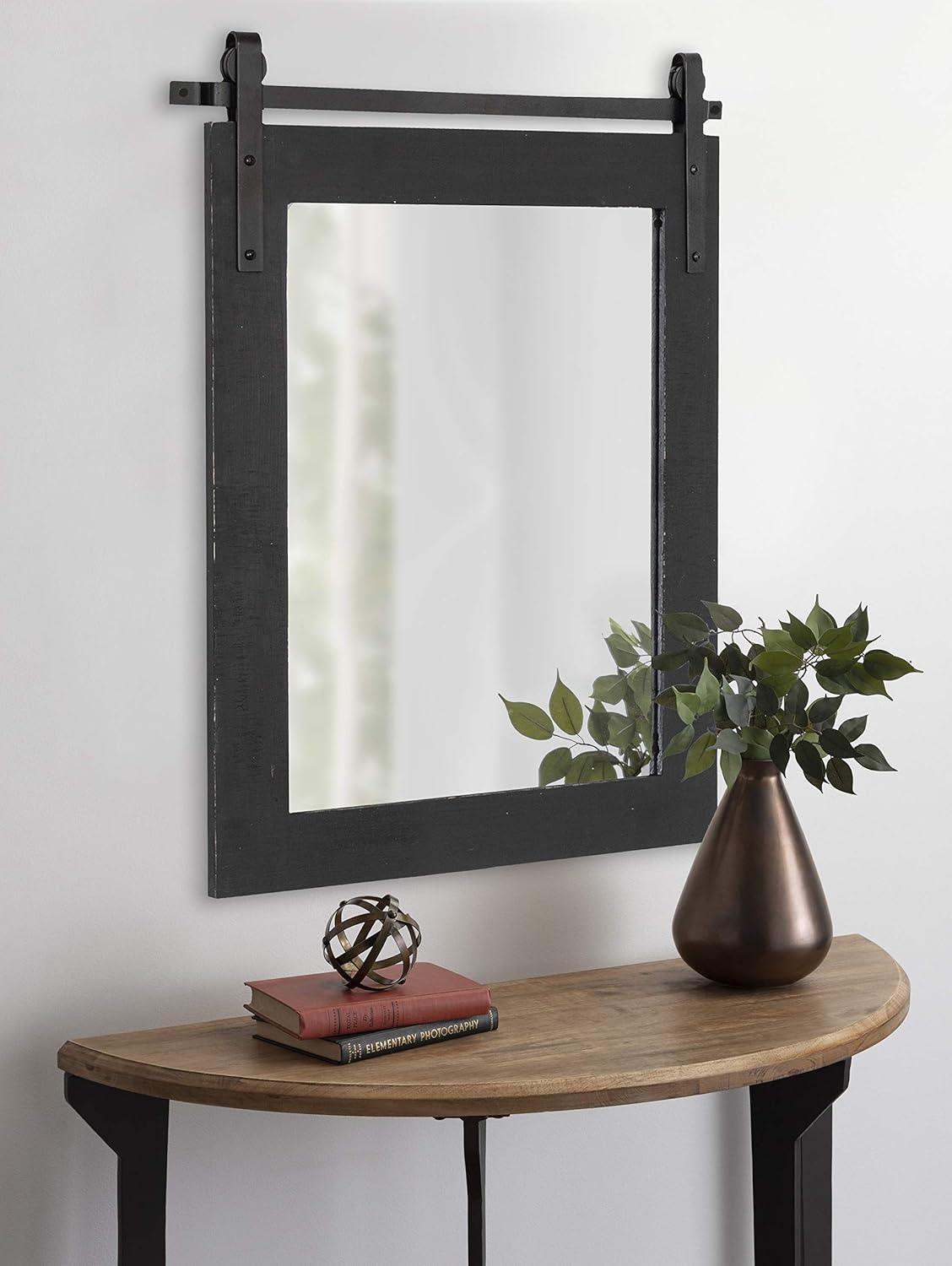 Kate & Laurel All Things Decor 22" x 30" Cates Rectangle Wall Mirror Black: Rustic Farmhouse Style, No Assembly, Wall Mounted