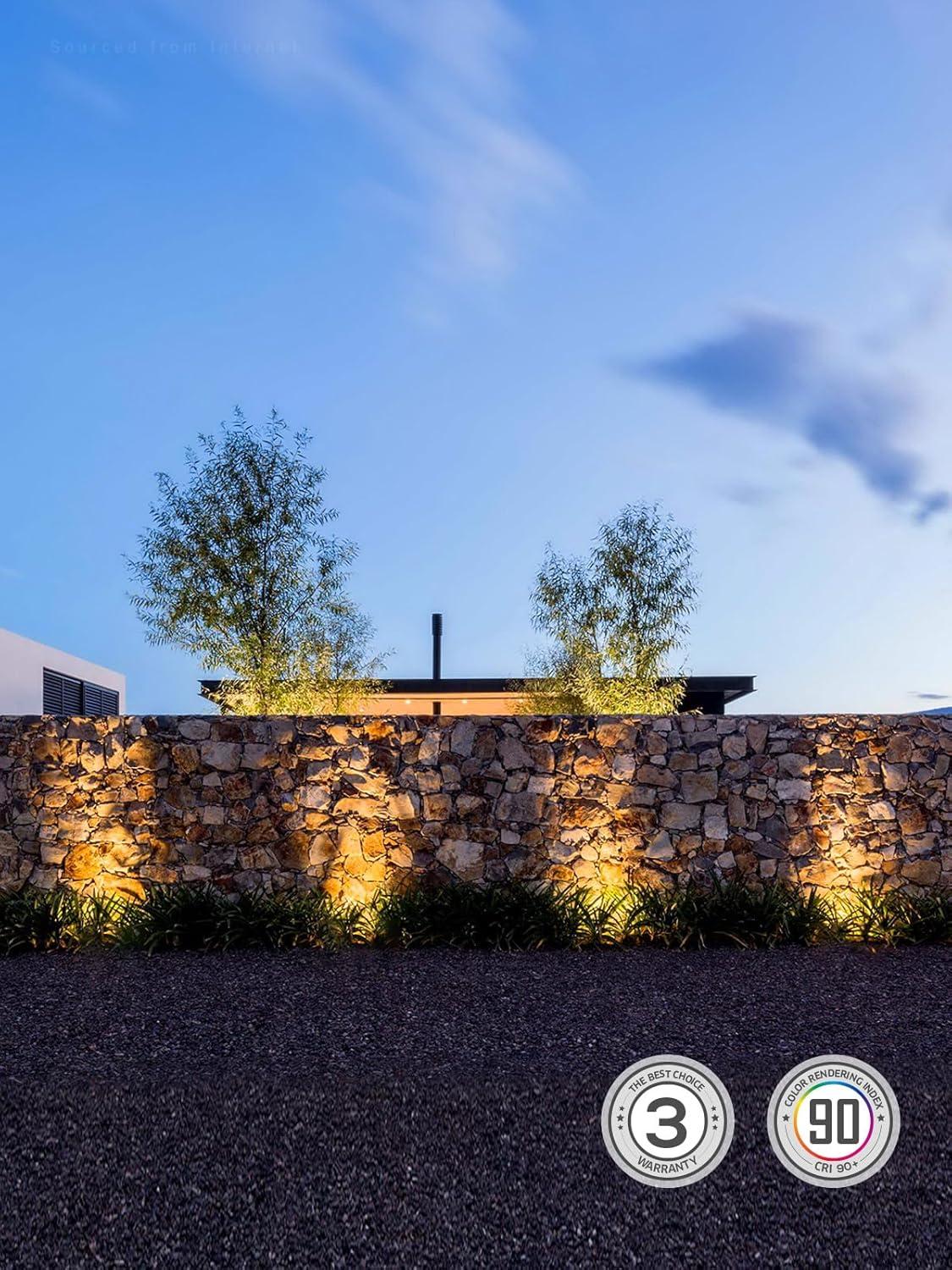 LEONLITE 12-Pack 3W Well Lights Landscape LED In Ground, 320LM 12-24V AC/DC Low Voltage, CRI90 IP67 ETL Listed Inground Well Lights Outdoor, Black Aluminum Housing, Embedded Parts Included, 3000K