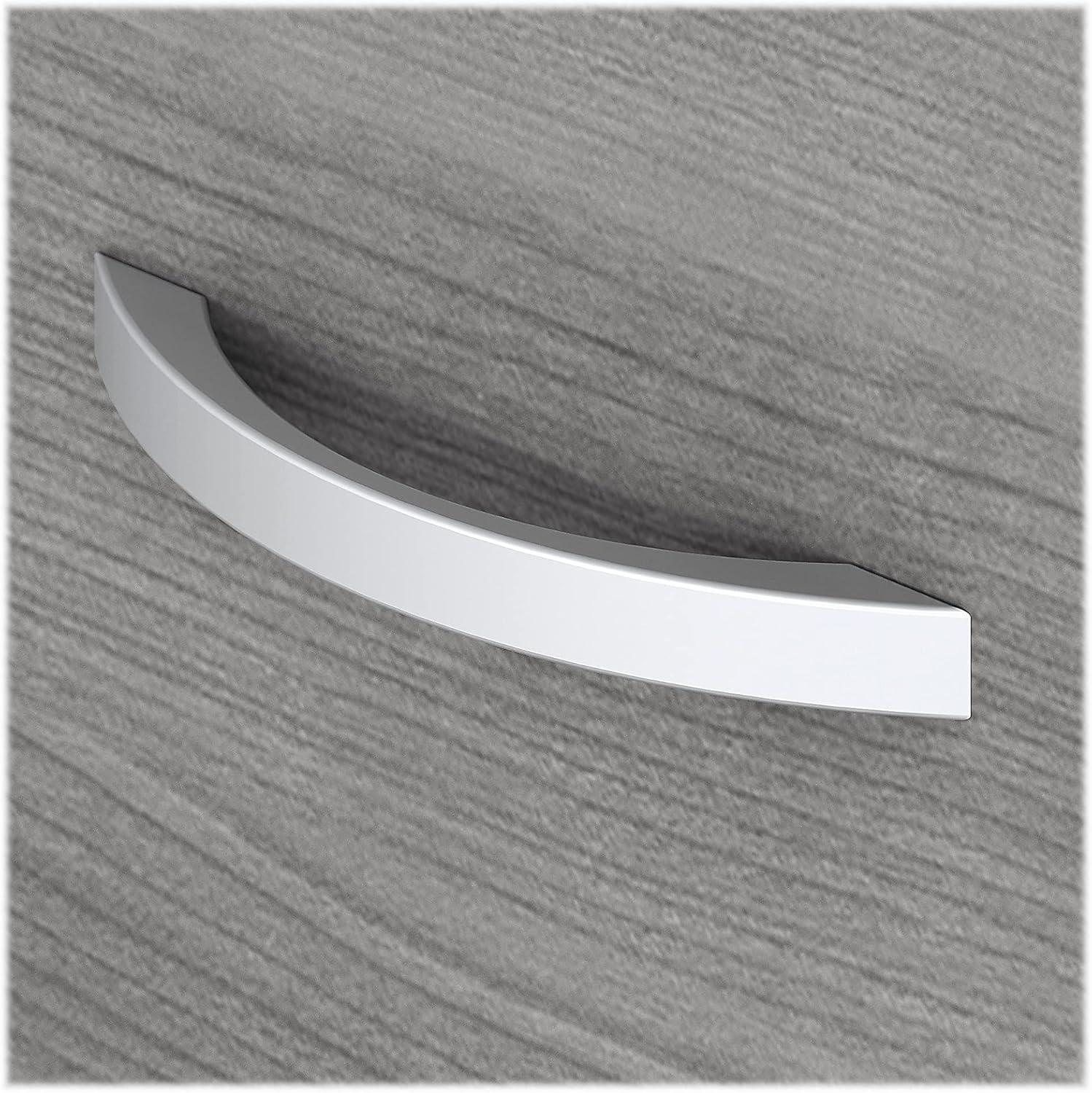 Studio C 72W x 36D Bow Front Desk and Credenza with Mobile File Cabinets