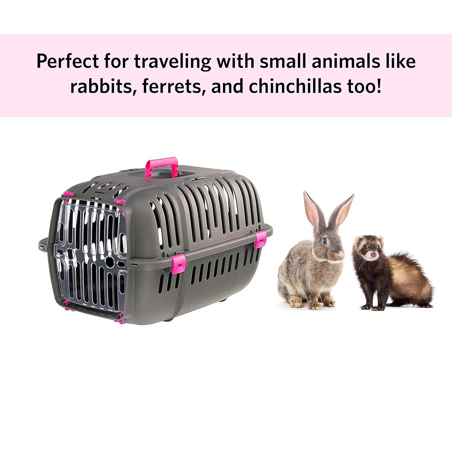 Ferplast Jet Pet Carrier: Value Dog Carrier Suitable for Toy Dog Breeds & Small Cats, 18.51L x 12.6W x 11.42H, Fuchsia