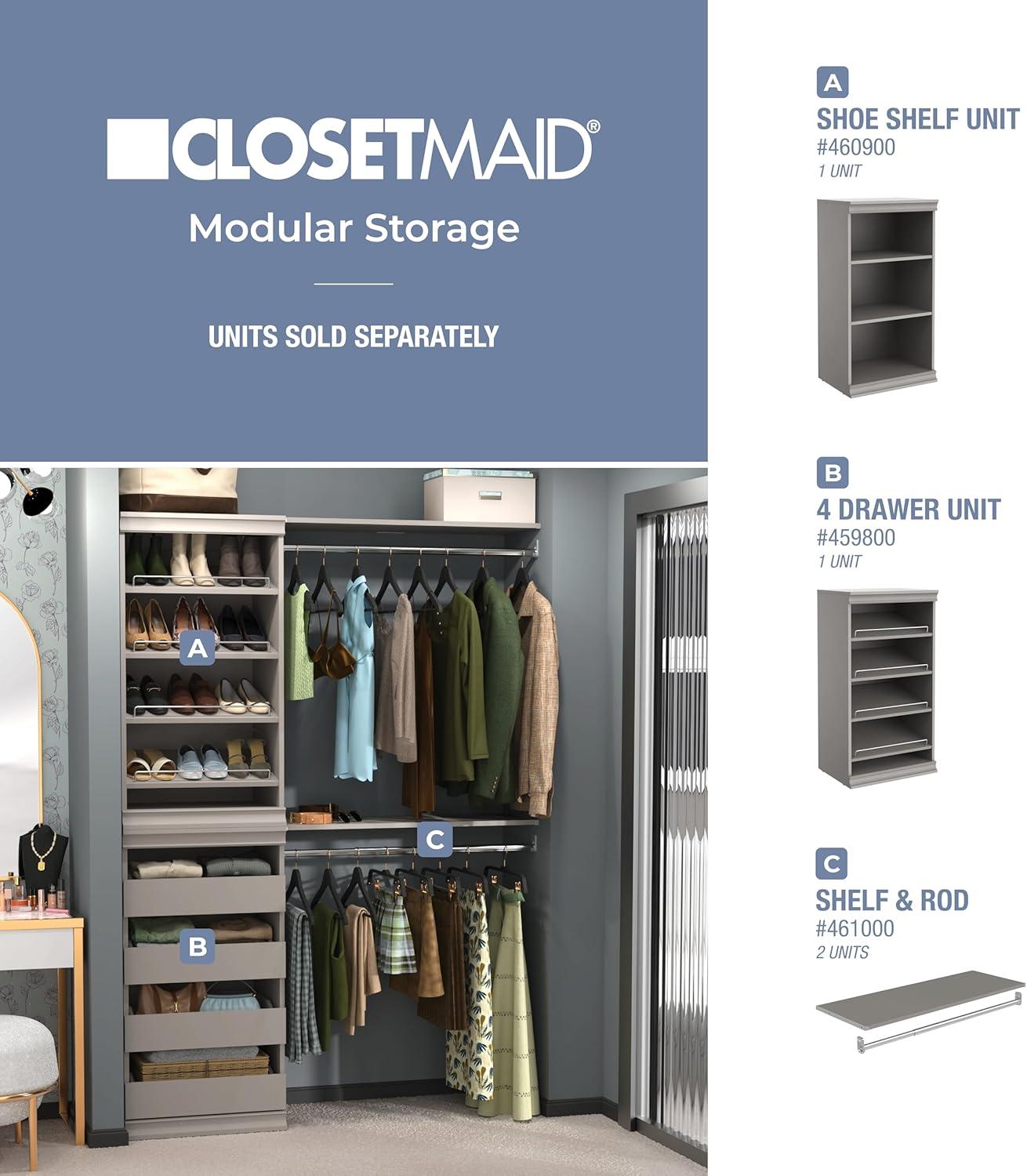 Modular Storage 21.38" W Shoe Shelf Unit with 4 Shelves