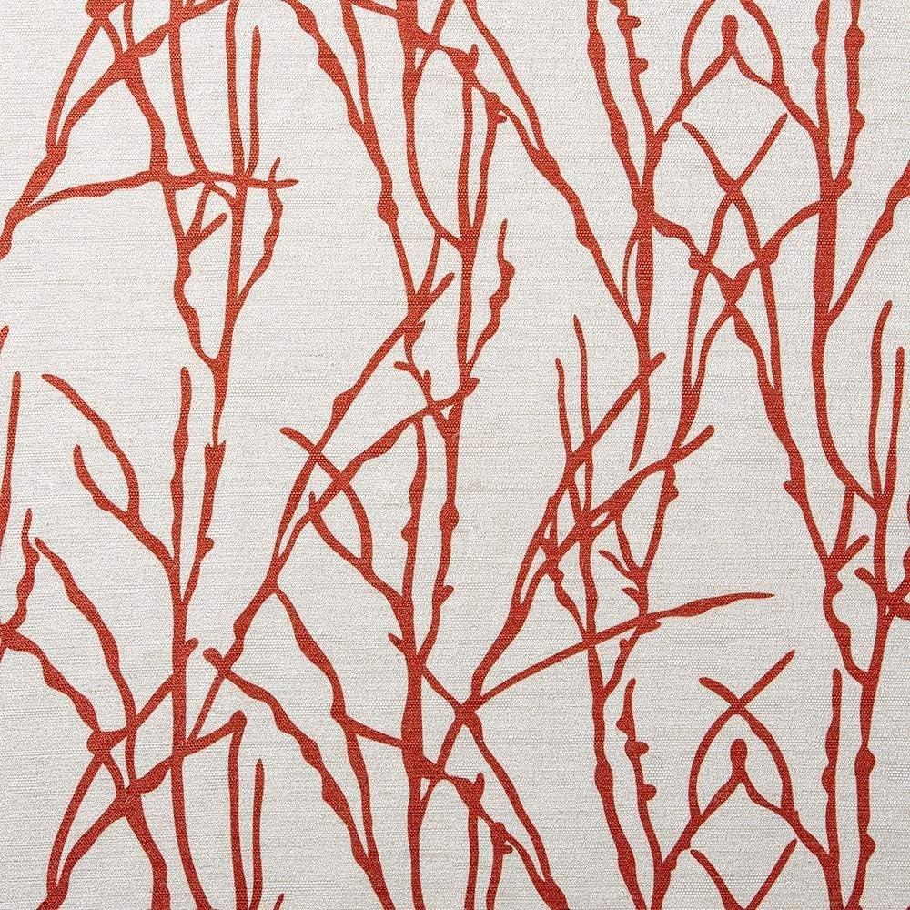 EXCLUSIVE HOME Branches Linen Blend Grommet Top Curtain Panel Pair, 54"x108", Mecca Orange