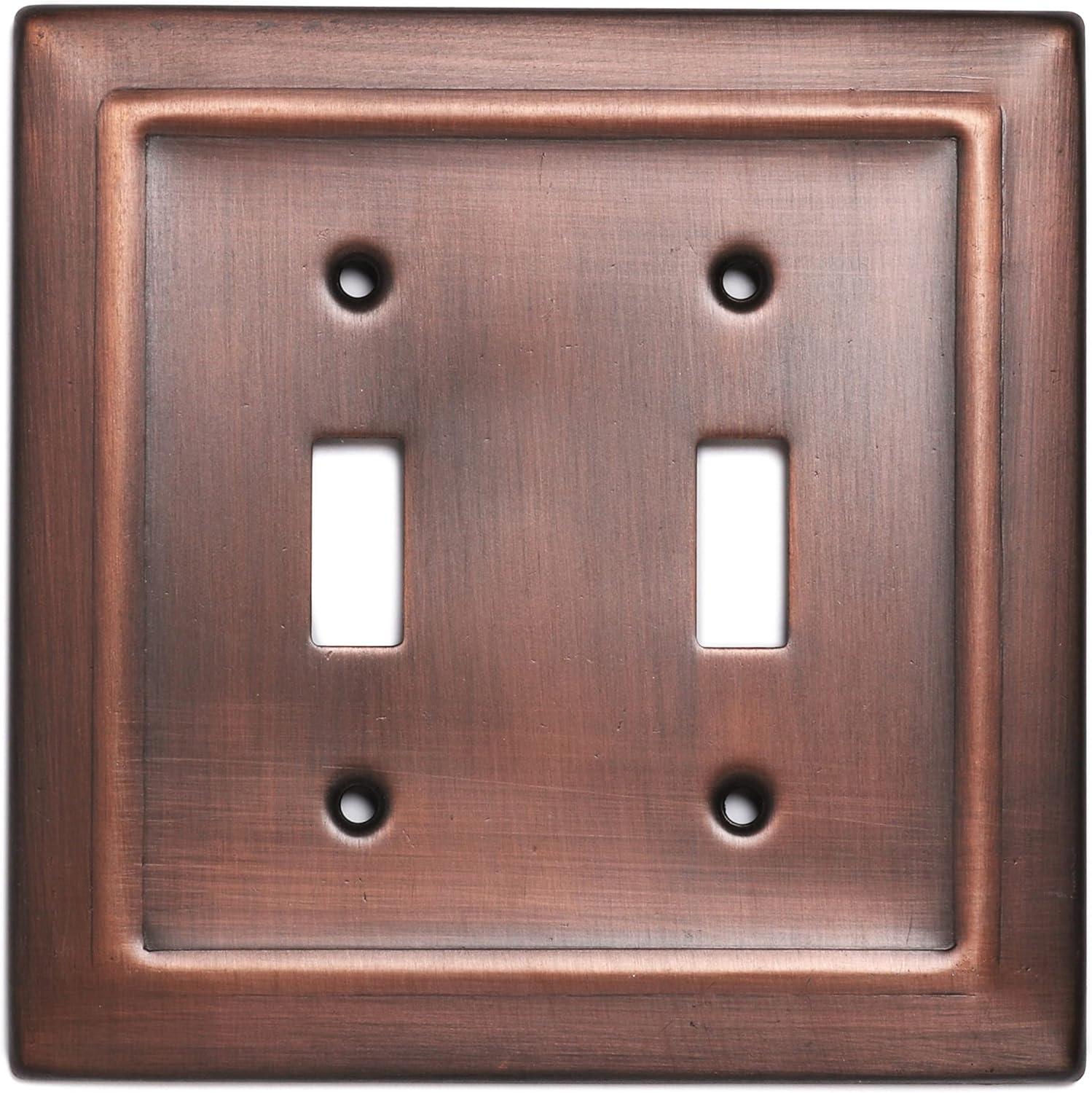 Monarch Abode Architectural 2 - Gang Toggle Light Switch Standard Wall Plate (Set of 2)