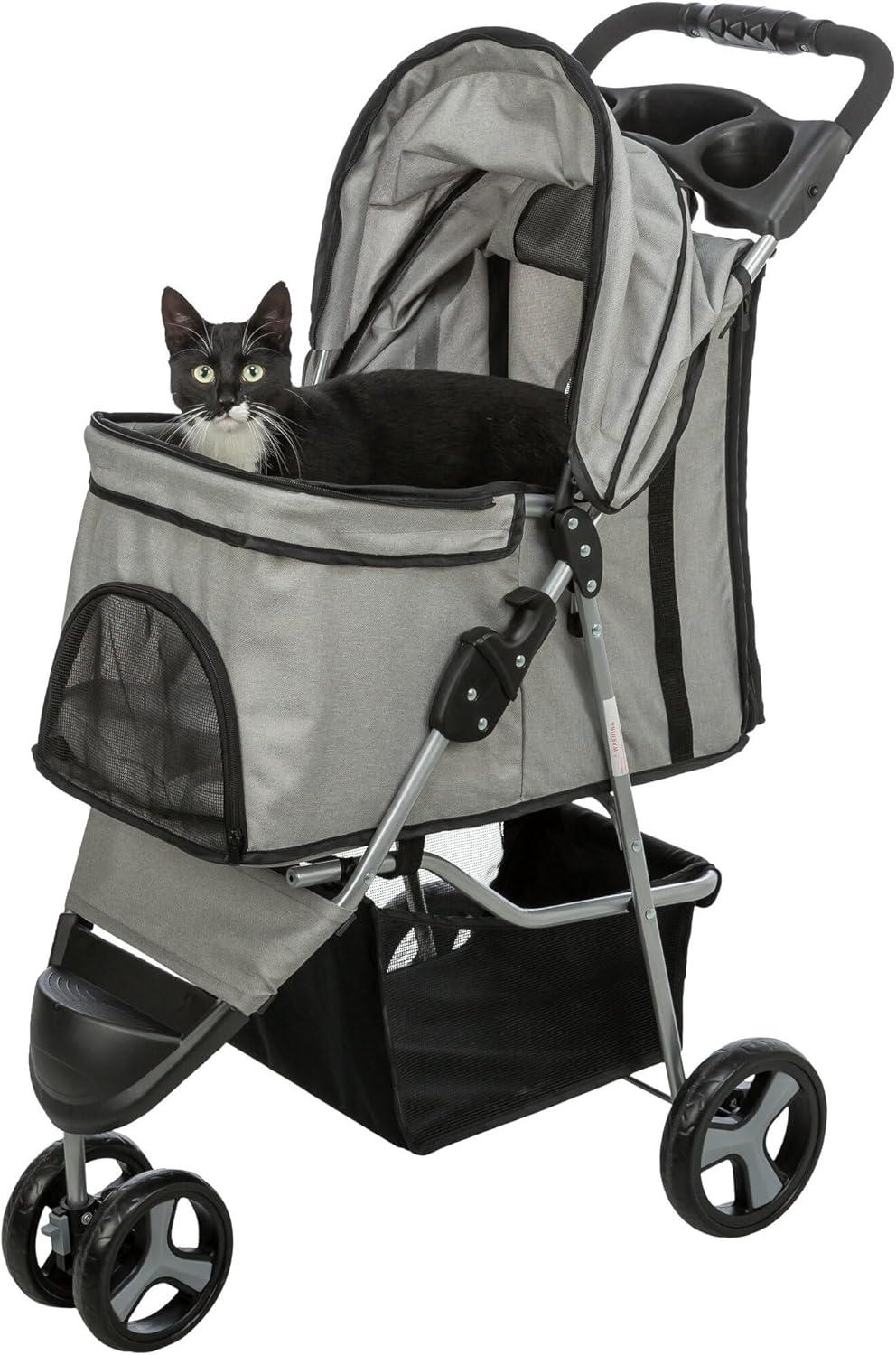 TRIXIE TRIXIE Dog Stroller for Small Dogs and Cats, Lightweight and Compact Pet Stroller