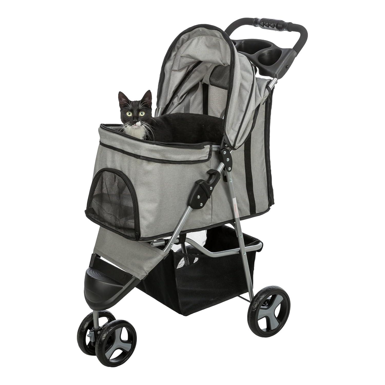 TRIXIE TRIXIE Dog Stroller for Small Dogs and Cats, Lightweight and Compact Pet Stroller