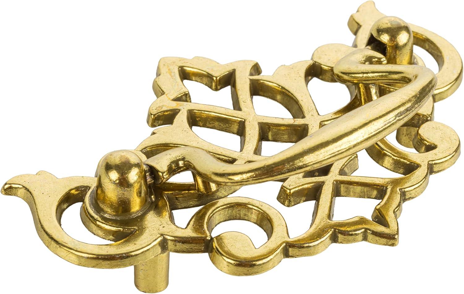 Queen Anne Chippendale Satin Brass Drawer Bail Pull ( Centers: 2-1/2" )
