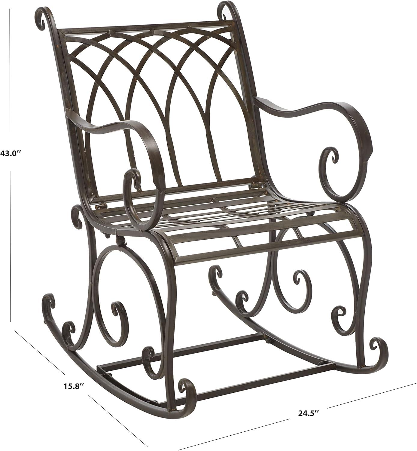 Medrano Rocking Chair Indoor/Outdoor - PAT5030 - Black Rust - Safavieh