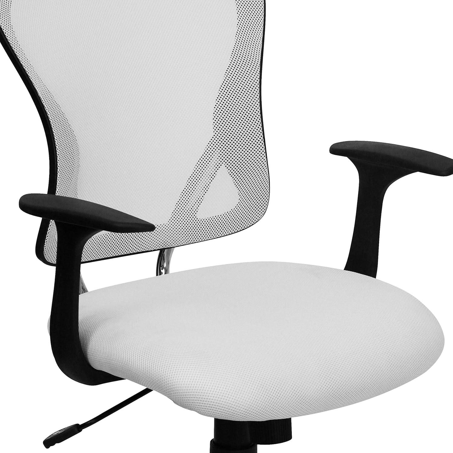 Flash Furniture Mid-Back Mesh Swivel Task Office Chair with Chrome Base and Arms