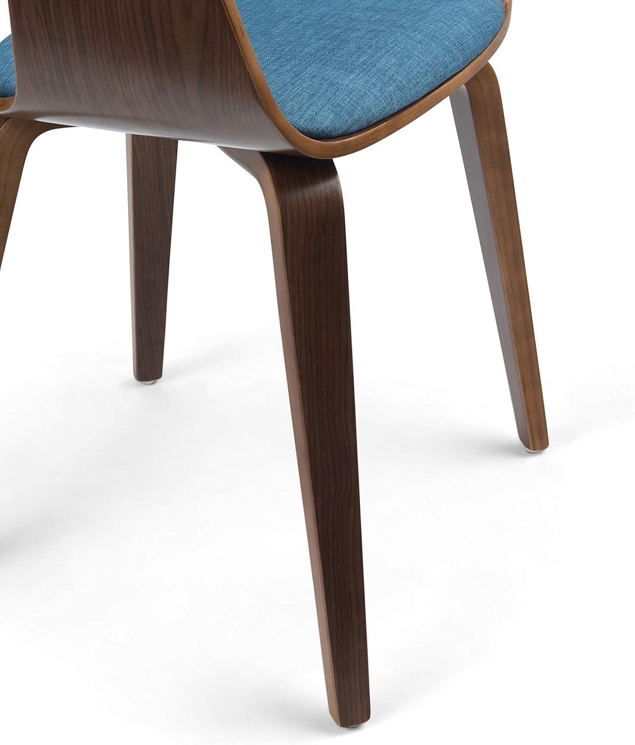 Lowell Bentwood Upholstered Dining Chair with Curved Backrest in Mid-Century Modern Style