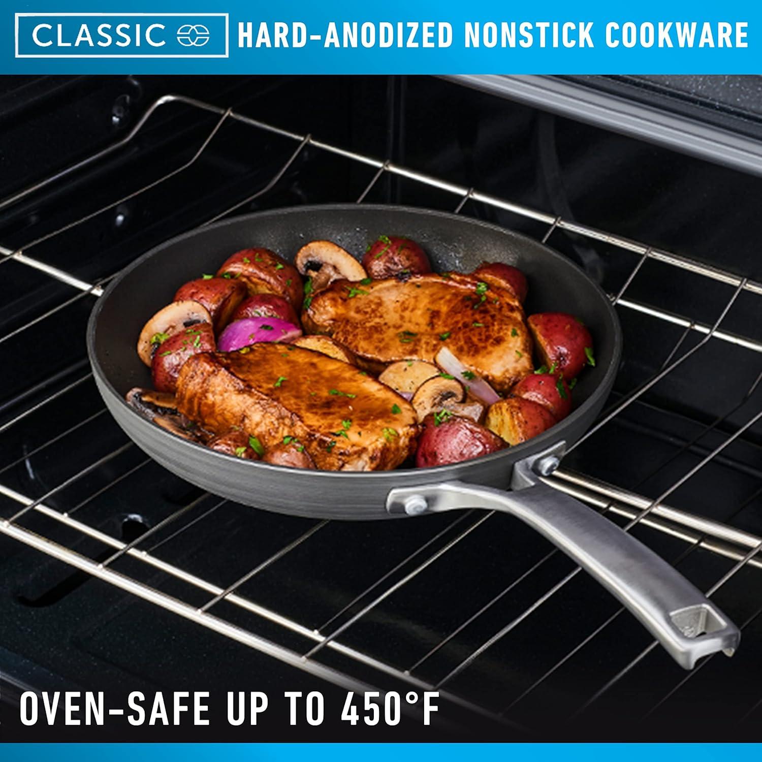 Calphalon Classic 10-Piece Hard Anodized Dishwasher Safe Cookware Set with No-Boil-Over Inserts