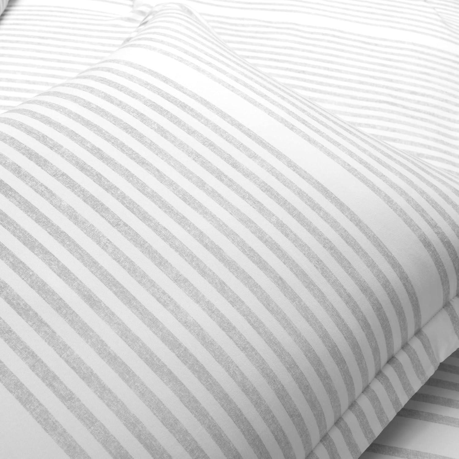 Gray Reversible Full Comforter Set with Silver-Infused Fibers