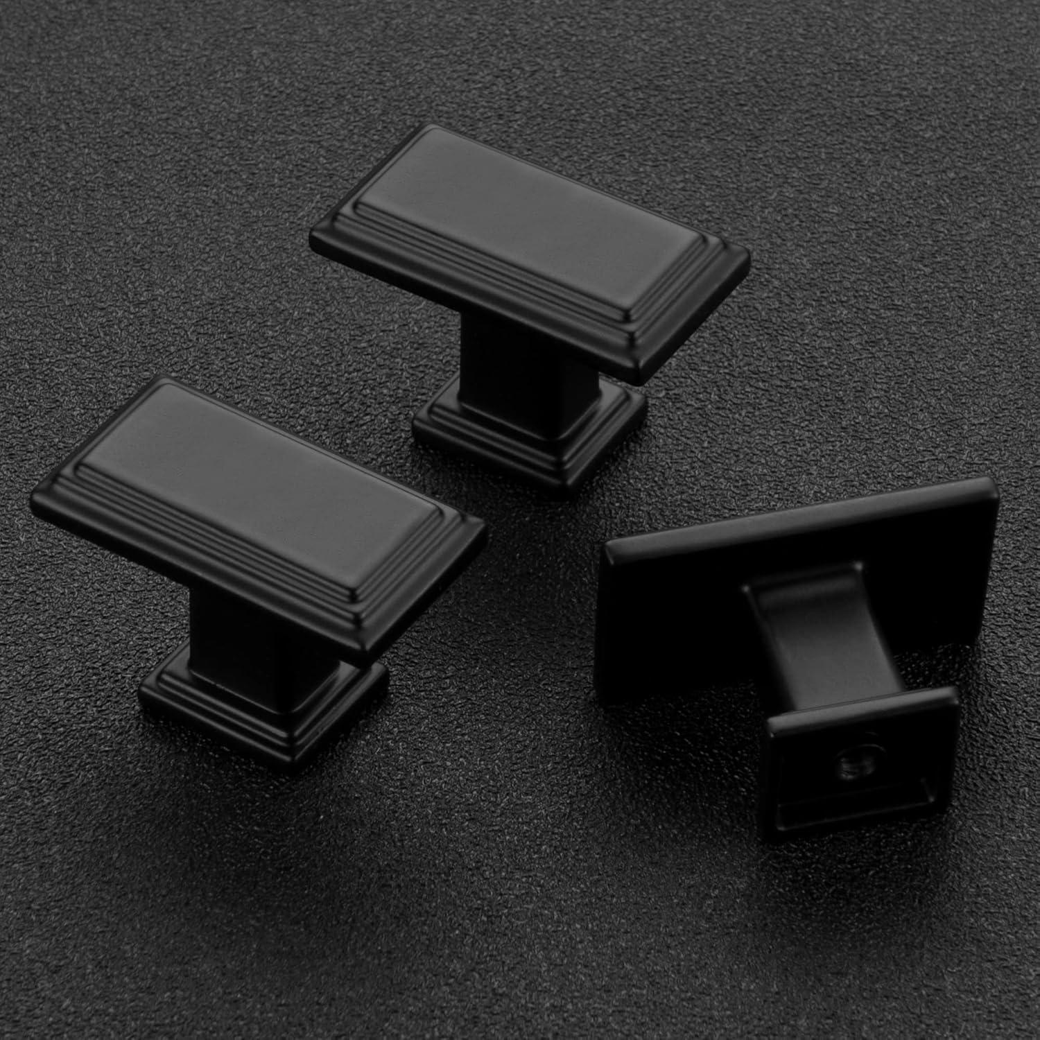 Black Cabinet Knobs - Modern Matte Black Drawer Knobs (1.14" - Kitchen, Dresser & Cupboard Closet)