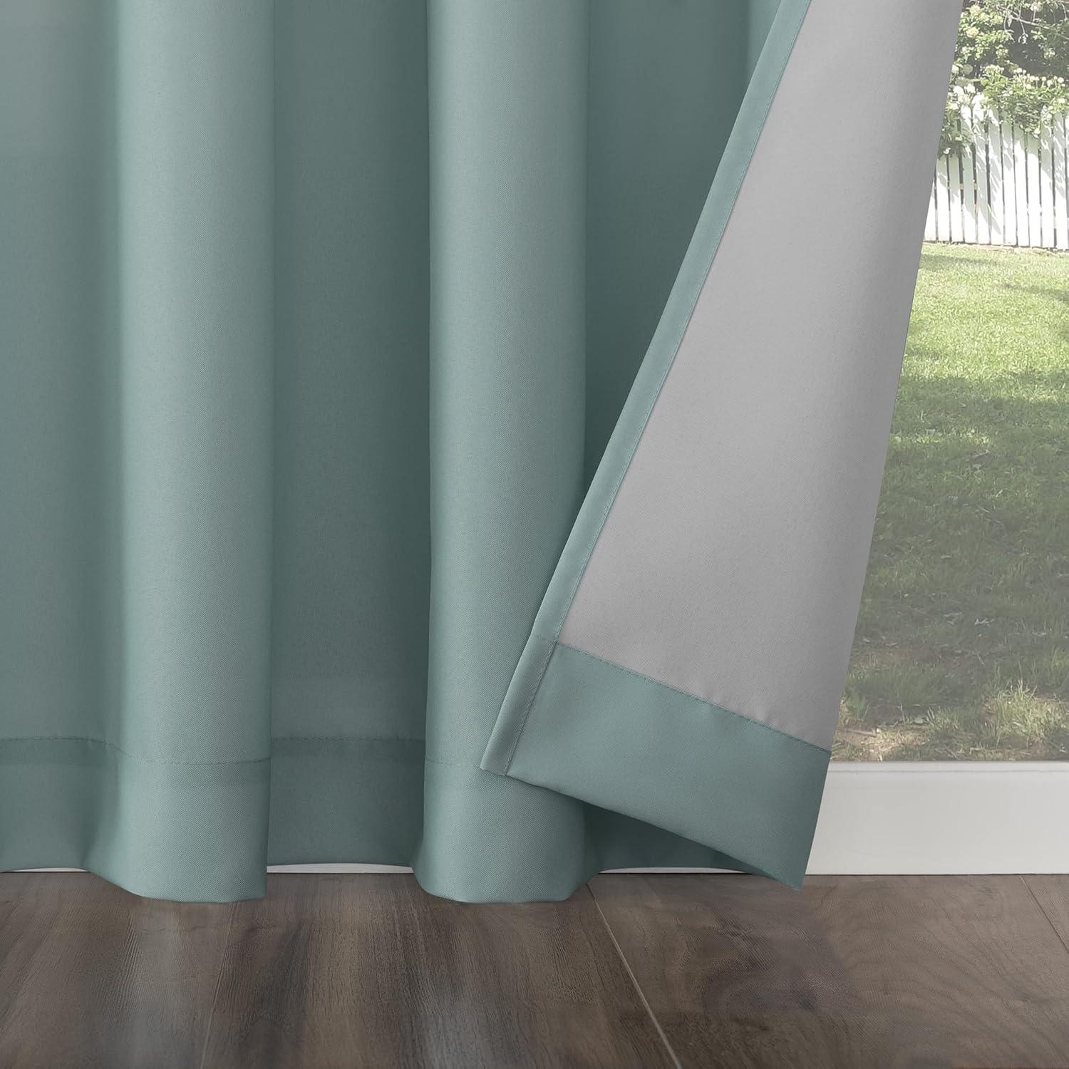 Sailor Indoor/Outdoor UV Protectant Curtain Panel in Soft Teal-54 in. W x 108 in. L