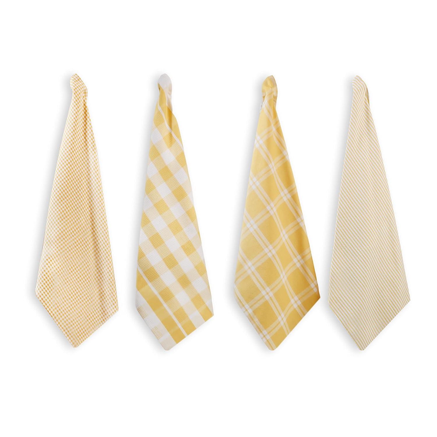 KAF Home Madison Set of 4 Absorbent, Durable and Soft Kitchen Towels | 18" x 28"  - Sunshine