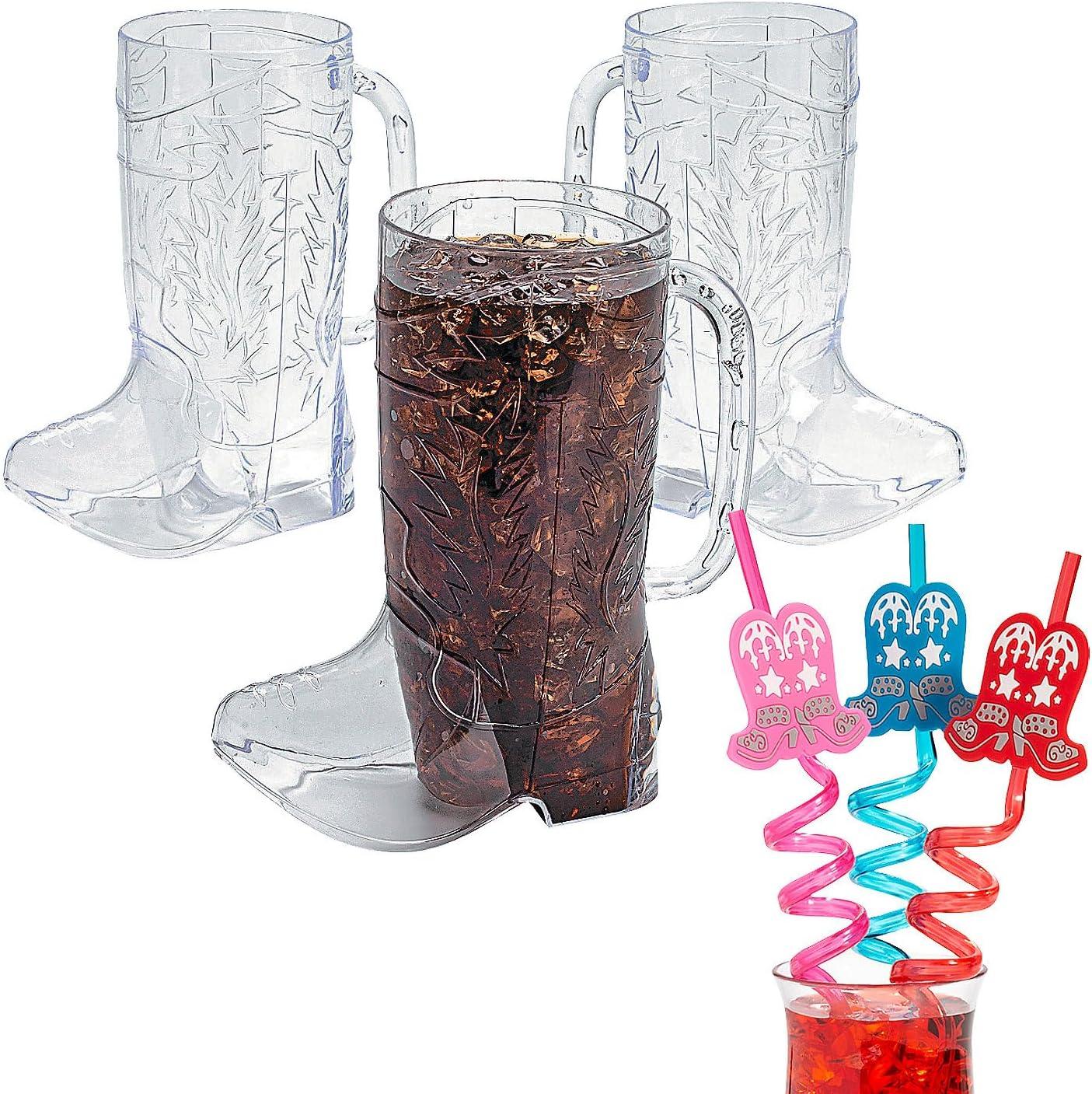 Fun Express Cowboy Boot Mug & Straw Kit for 24 Pc