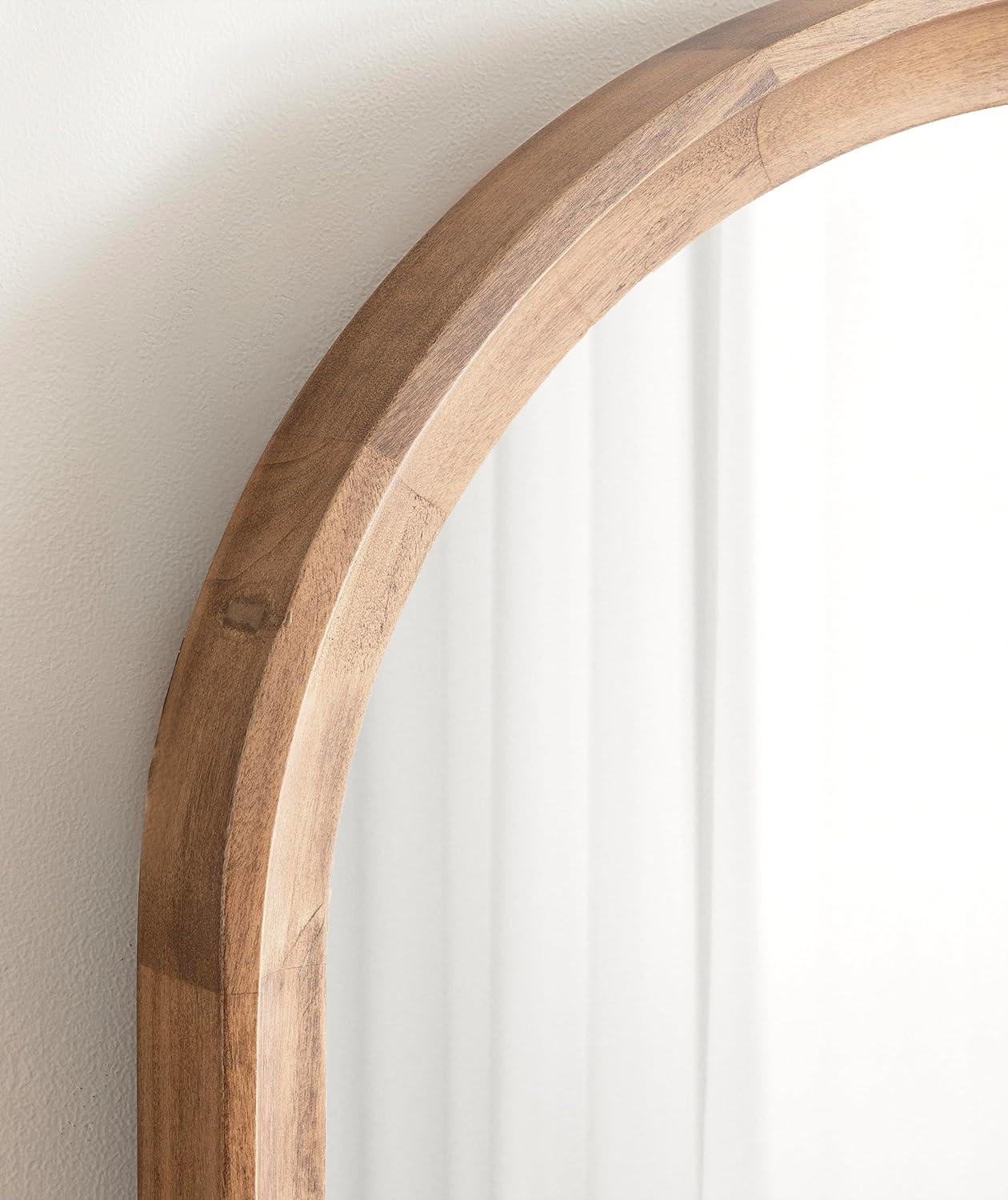 24"x36" Hatherleigh Arch Wood Wall Mirror Rustic Brown - Kate & Laurel All Things Decor