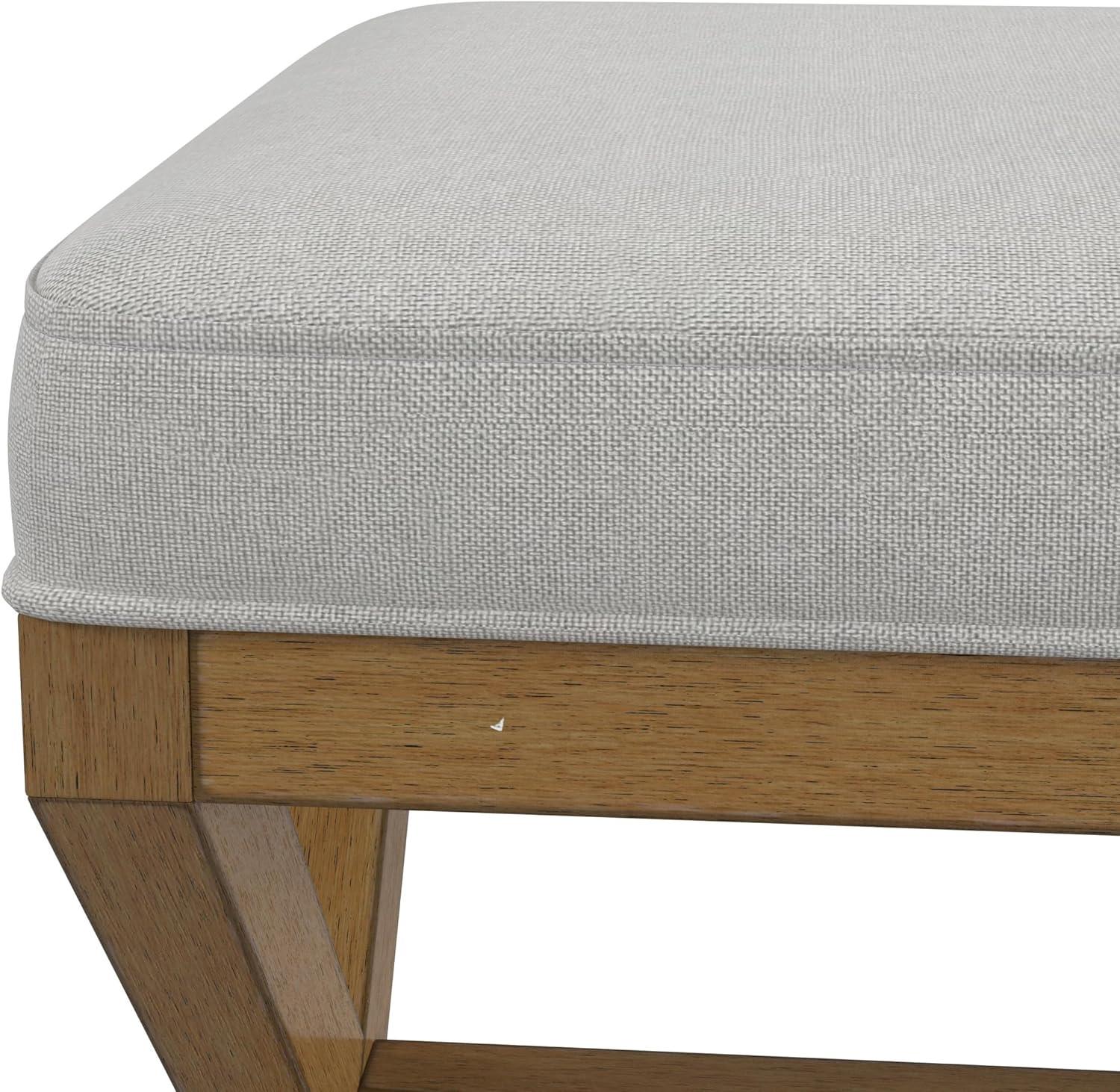 Hillsdale Furniture 18.5" Somerset Backless Wood Vanity Stool Fog: Padded Ottoman Bench, Polyester Upholstery