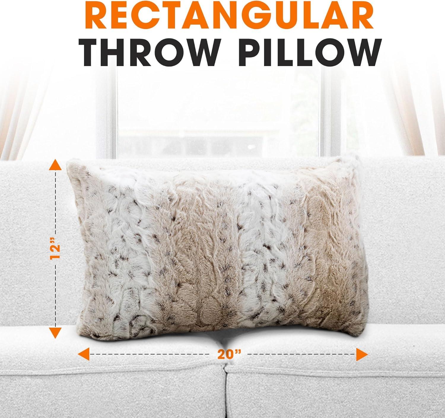 Animal Print Faux Fur Throw Pillow (Set of 2)