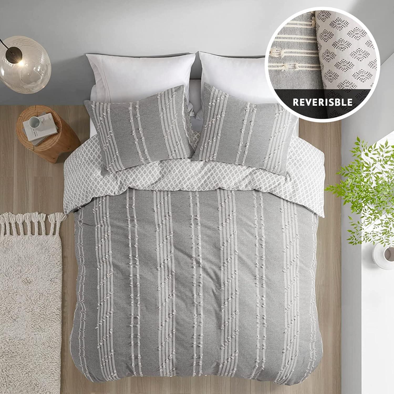 INK+IVY 3 Piece Cotton Jacquard Bedding Set