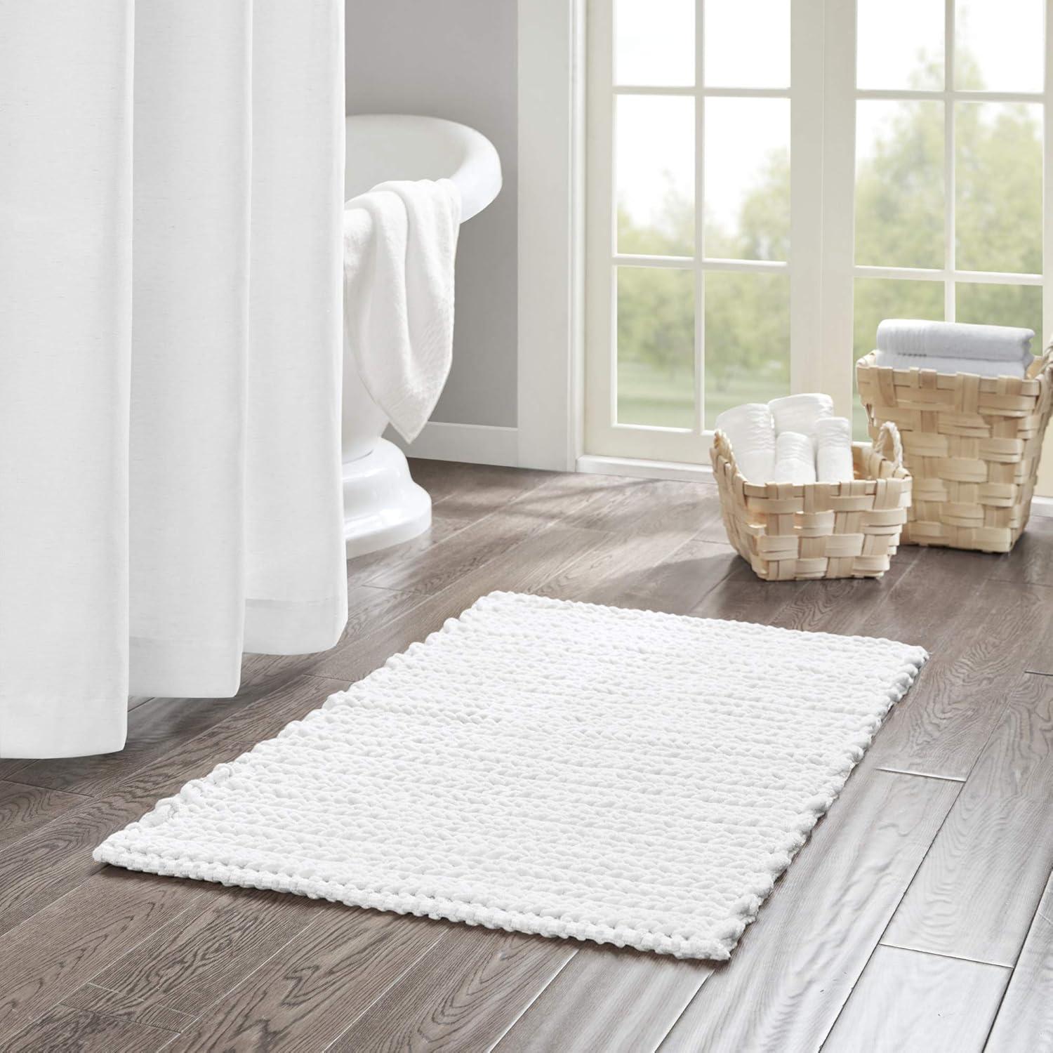 Lasso 100% Cotton Chenille Chain Stitch Non-Slip Bath Rug