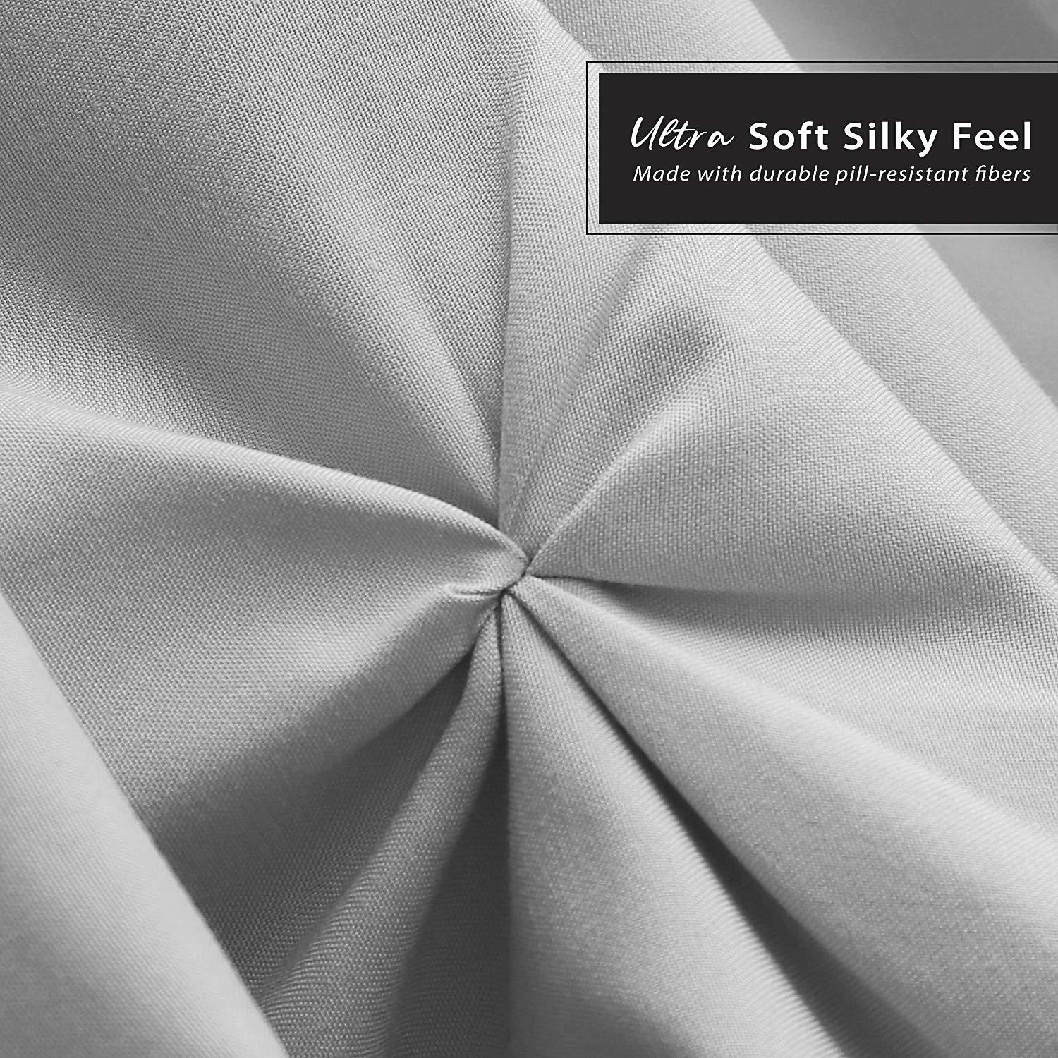 Nestl Light Grey Bed Skirt Queen Size, Pinch Pleat Queen Bed Skirt, 14" Inch Drop Queen Bedskirt, Hotel Quality Light Grey Bed Skirts, Microfiber Bedskirt for Queen Bed, Light Grey Queen Bed Skirt