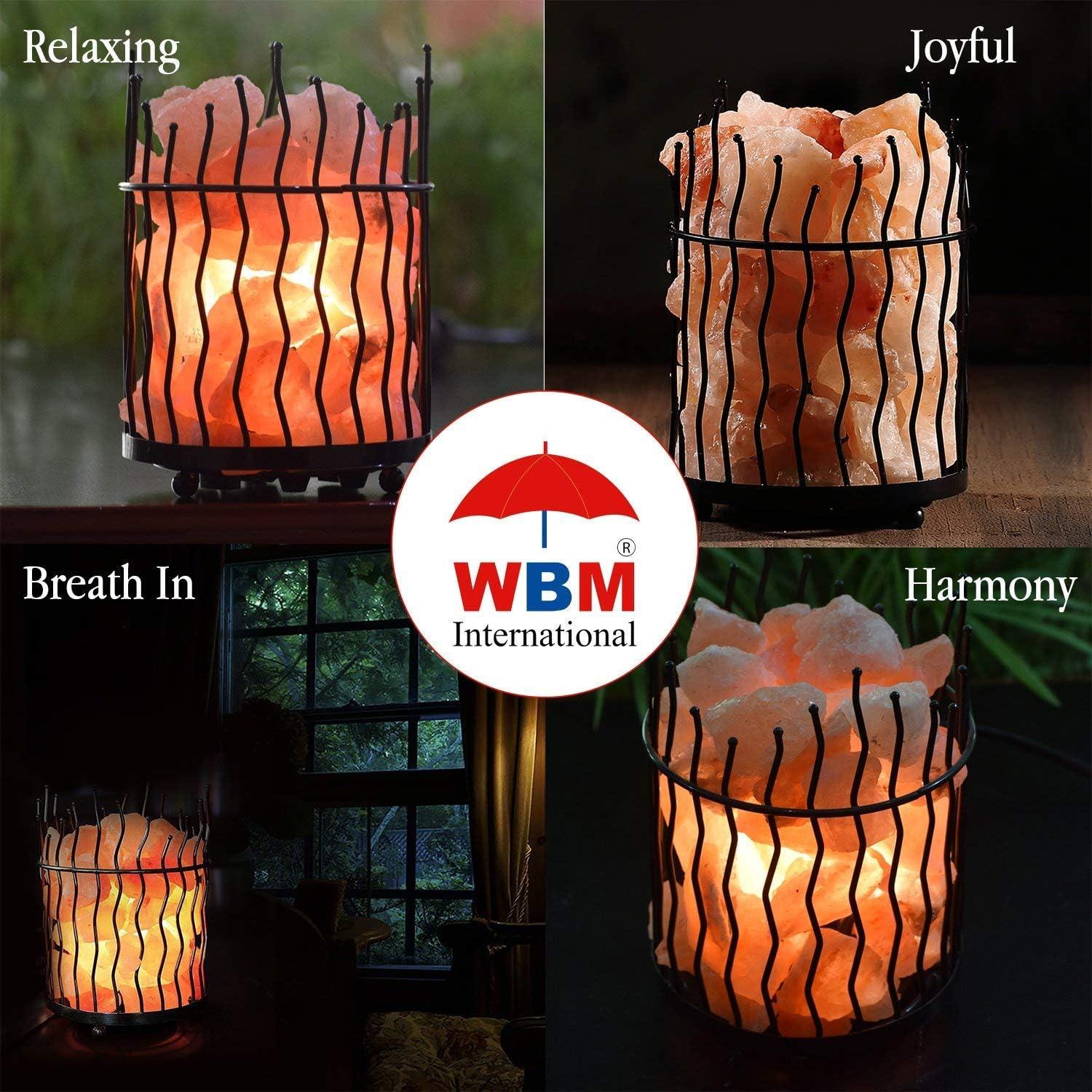 7.8 in. Ionic Crystal Salt Pillar and Natural Amber Glow Table Lamp, (Pack of 2)