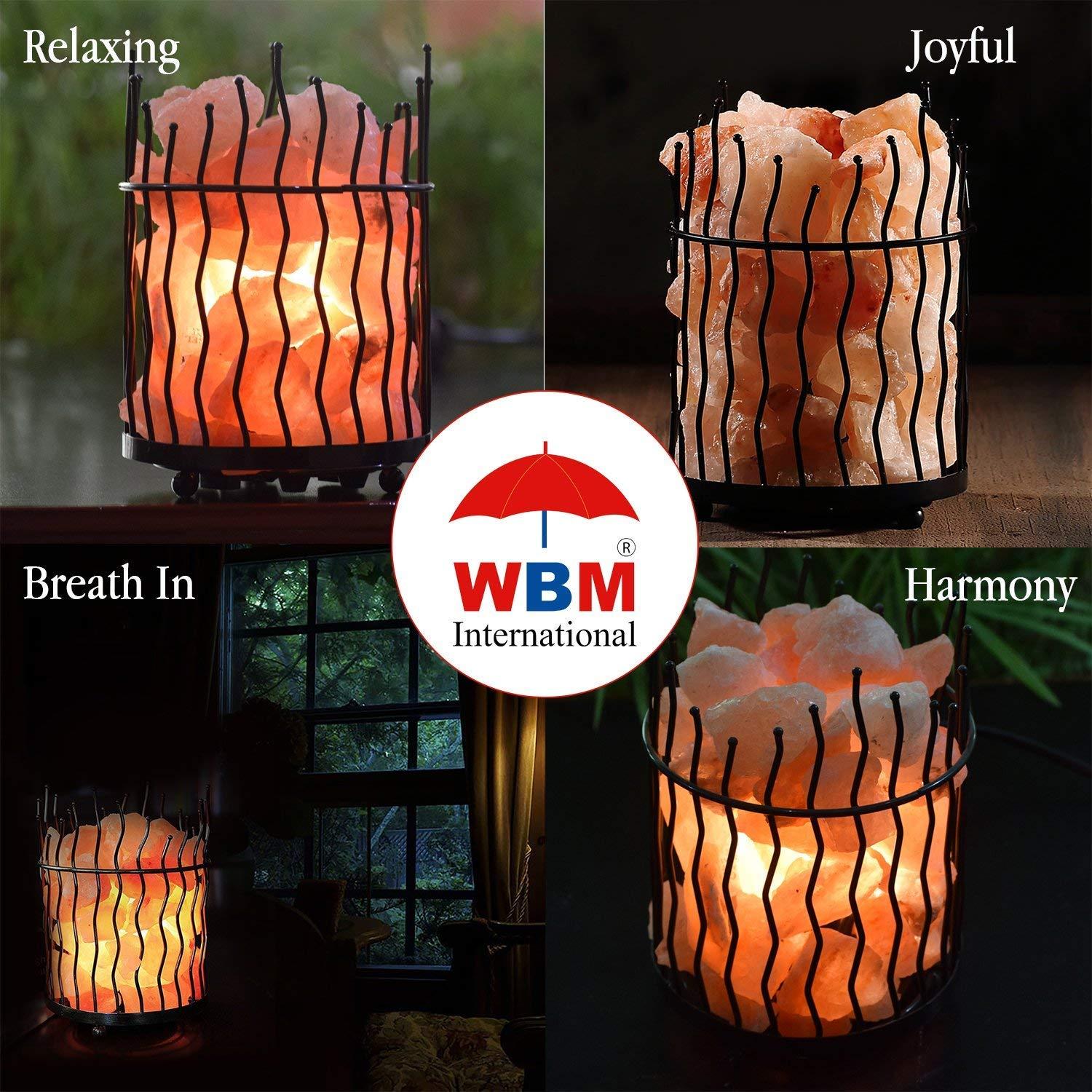7.8 in. Ionic Crystal Salt Pillar and Natural Amber Glow Table Lamp, (Pack of 2)