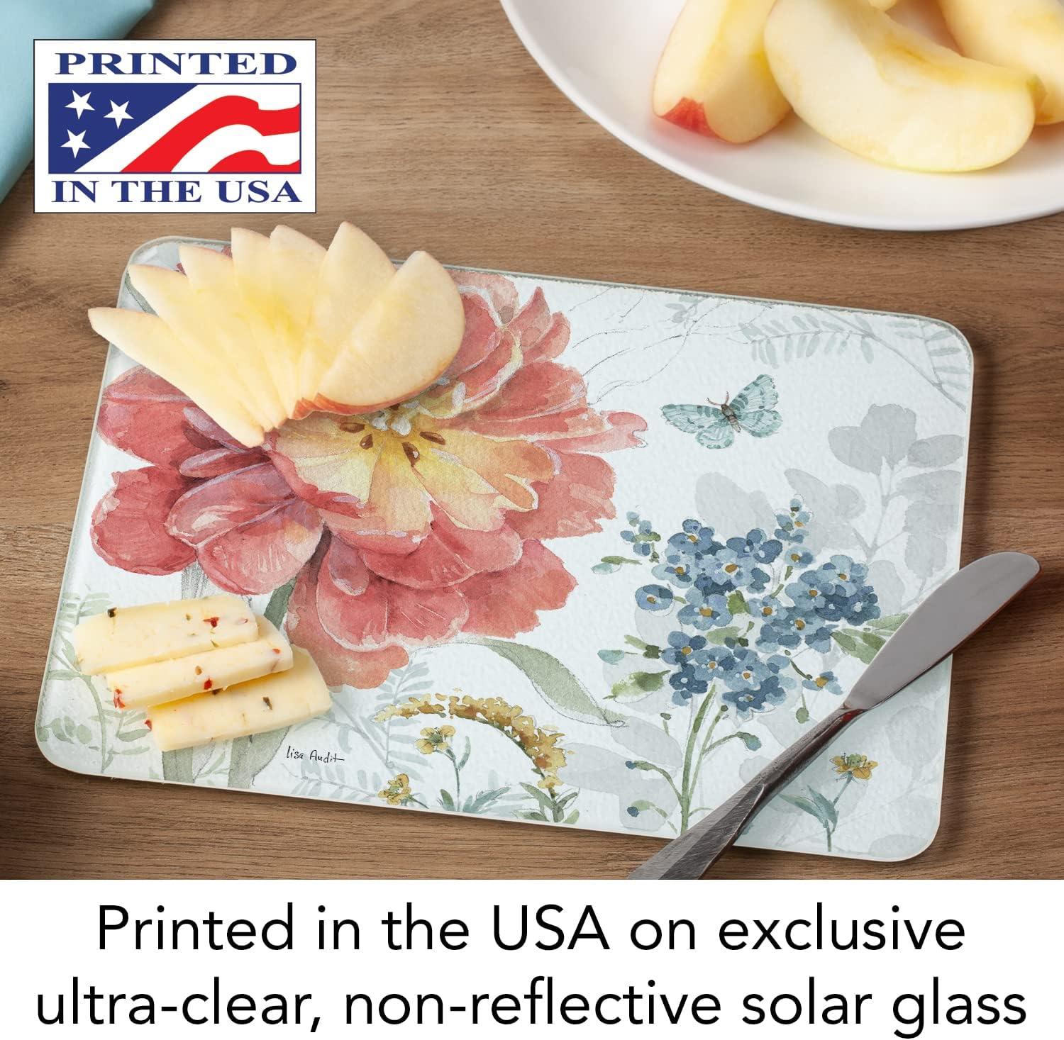 CounterArt Spring Meadow Tempered Glass Cutting Board