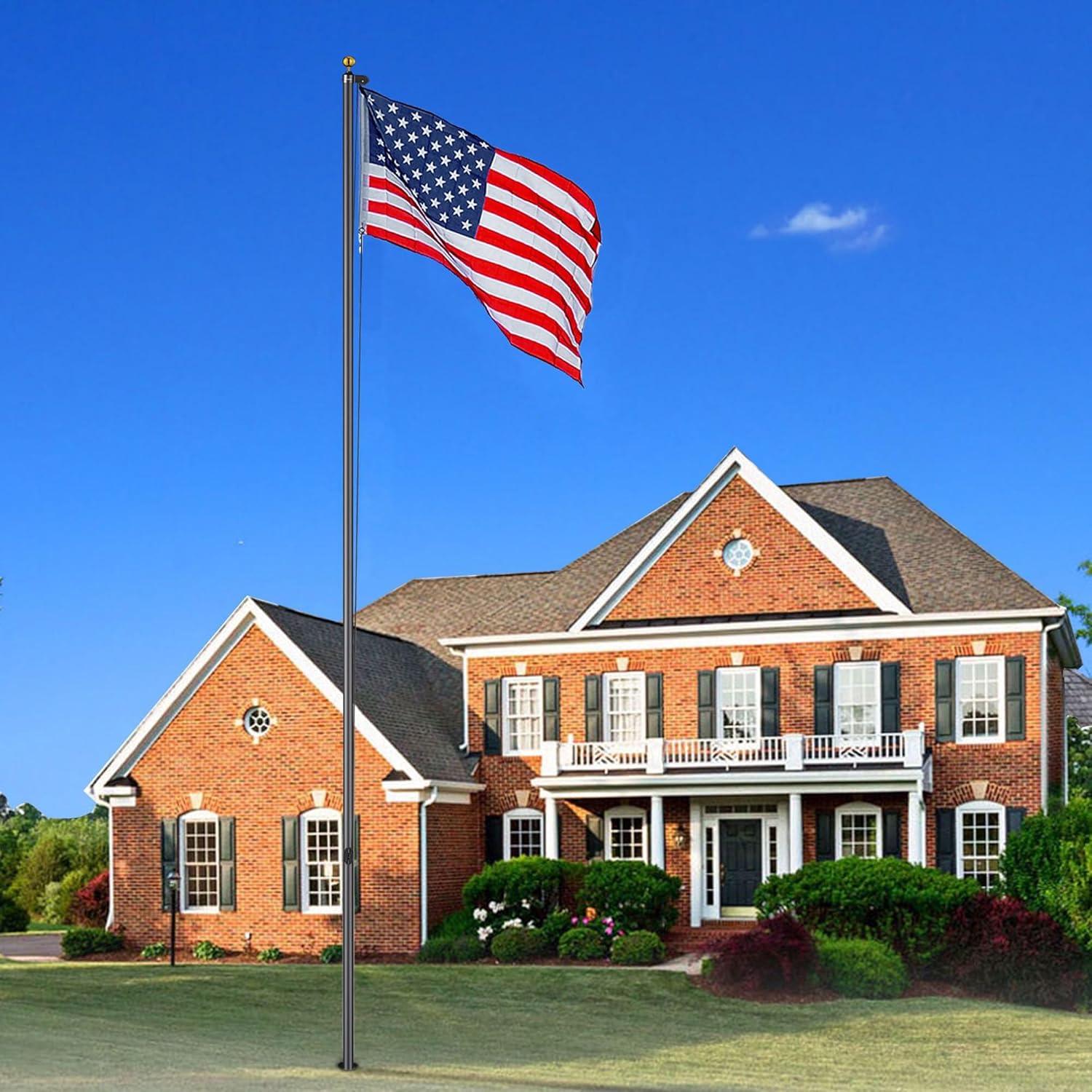 Yescom 25' Upgraded Sectional Aluminum Flagpole Silver
