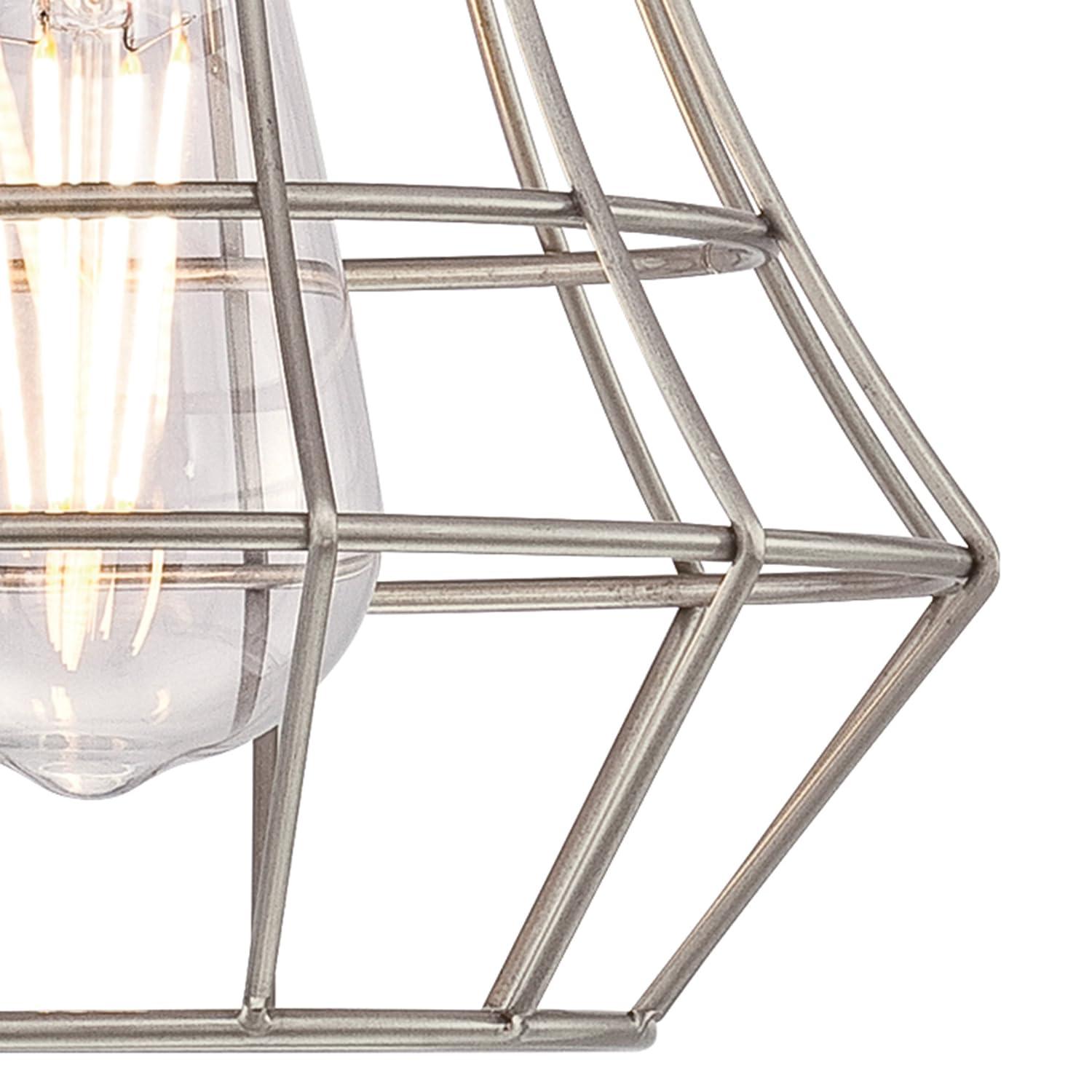Nathaniel 1 - Light Brushed Nickel Geometric Pendant