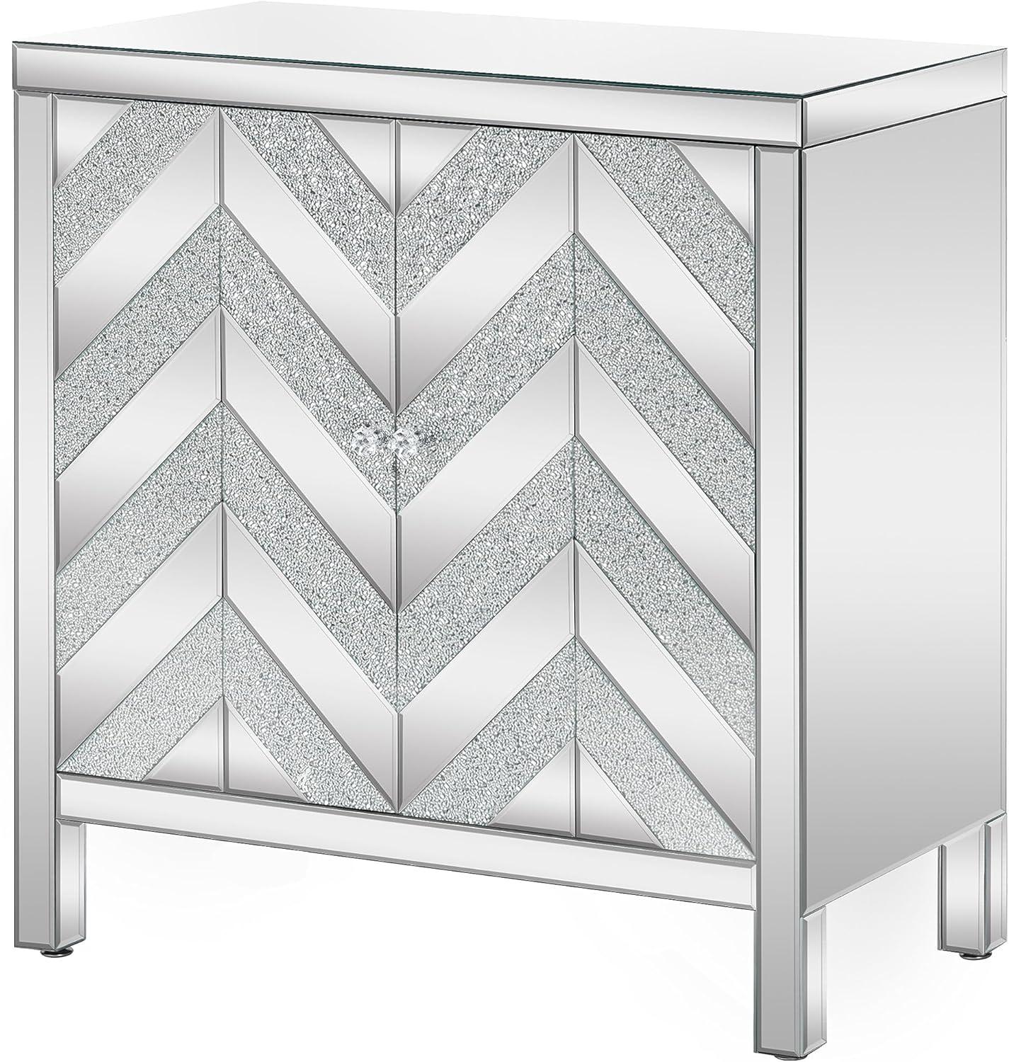 Storage Cabinet with Mirror Trim Living Room Dining Room Entryway Kitchen M Shape