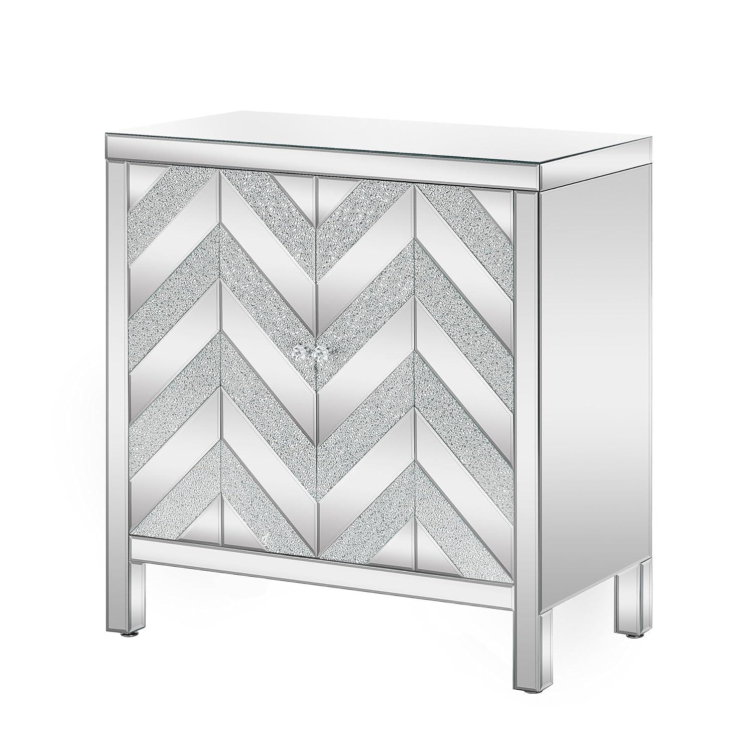 Storage Cabinet with Mirror Trim Living Room Dining Room Entryway Kitchen M Shape