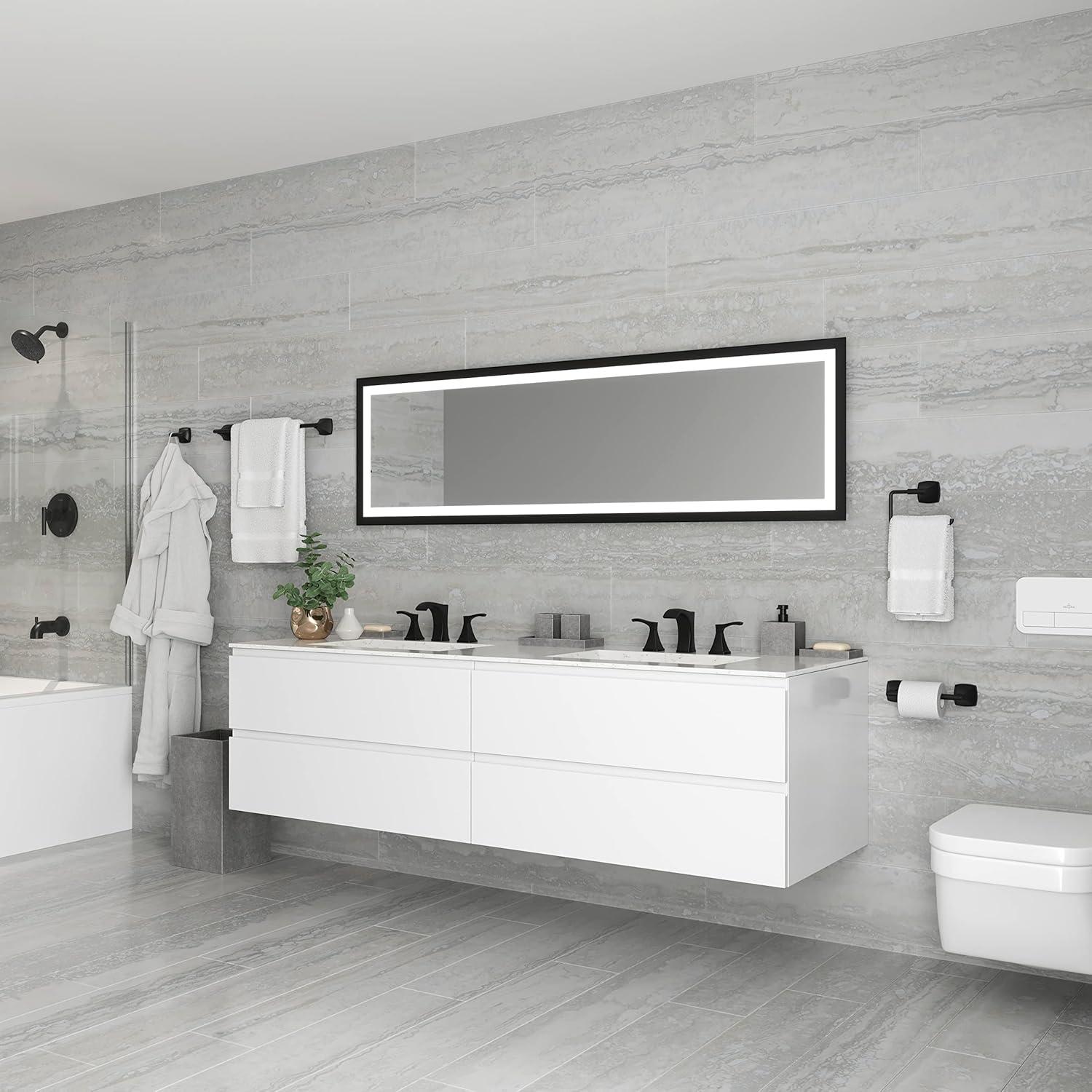 Matte Black Square Wall Mounted Towel Ring
