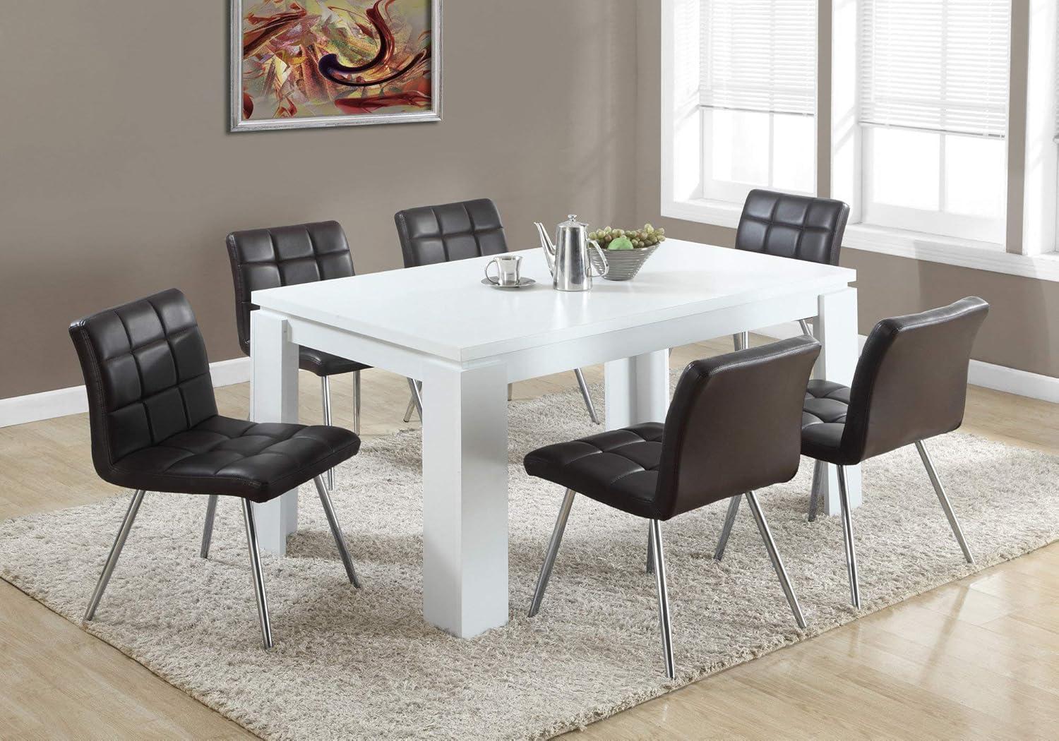Monarch Specialties Dining Table 60" Rectangular Kitchen Dining Room White Laminate Contemporary Modern