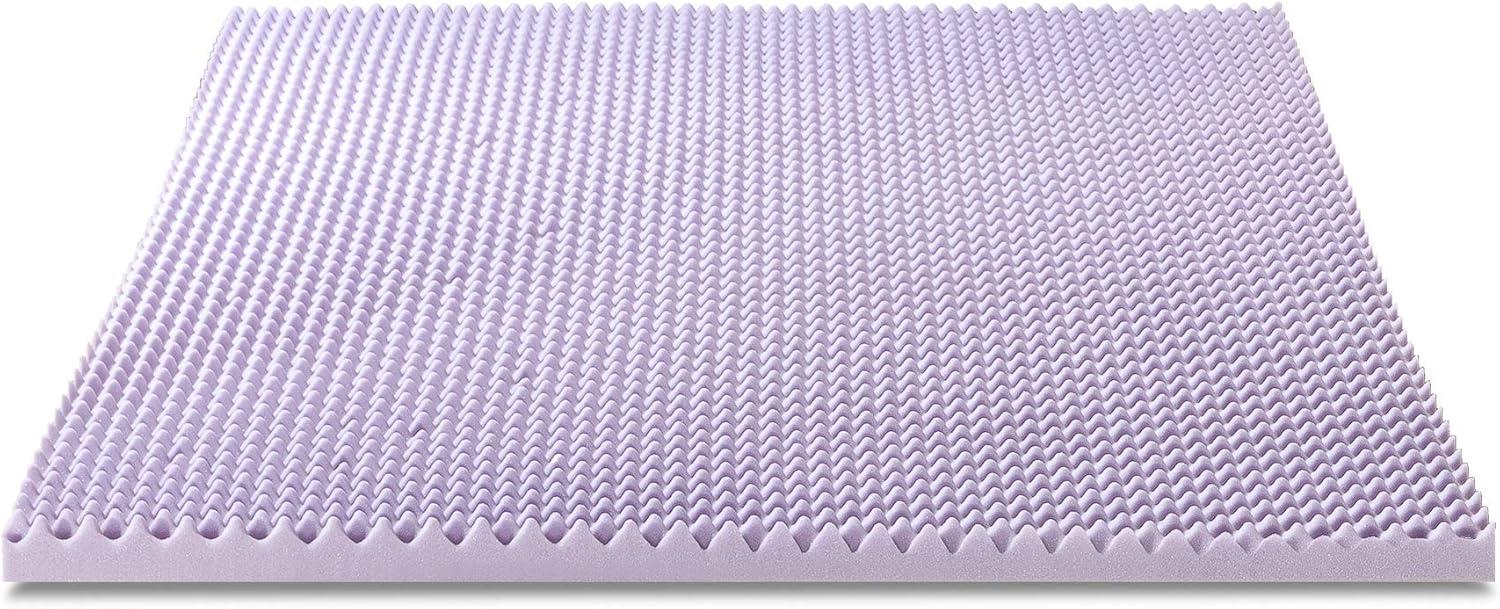 Best Price Mattress 2 Inch Egg Crate Memory Foam Mattress Topper with Soothing Lavender Infusion, CertiPUR-US Certified, Queen