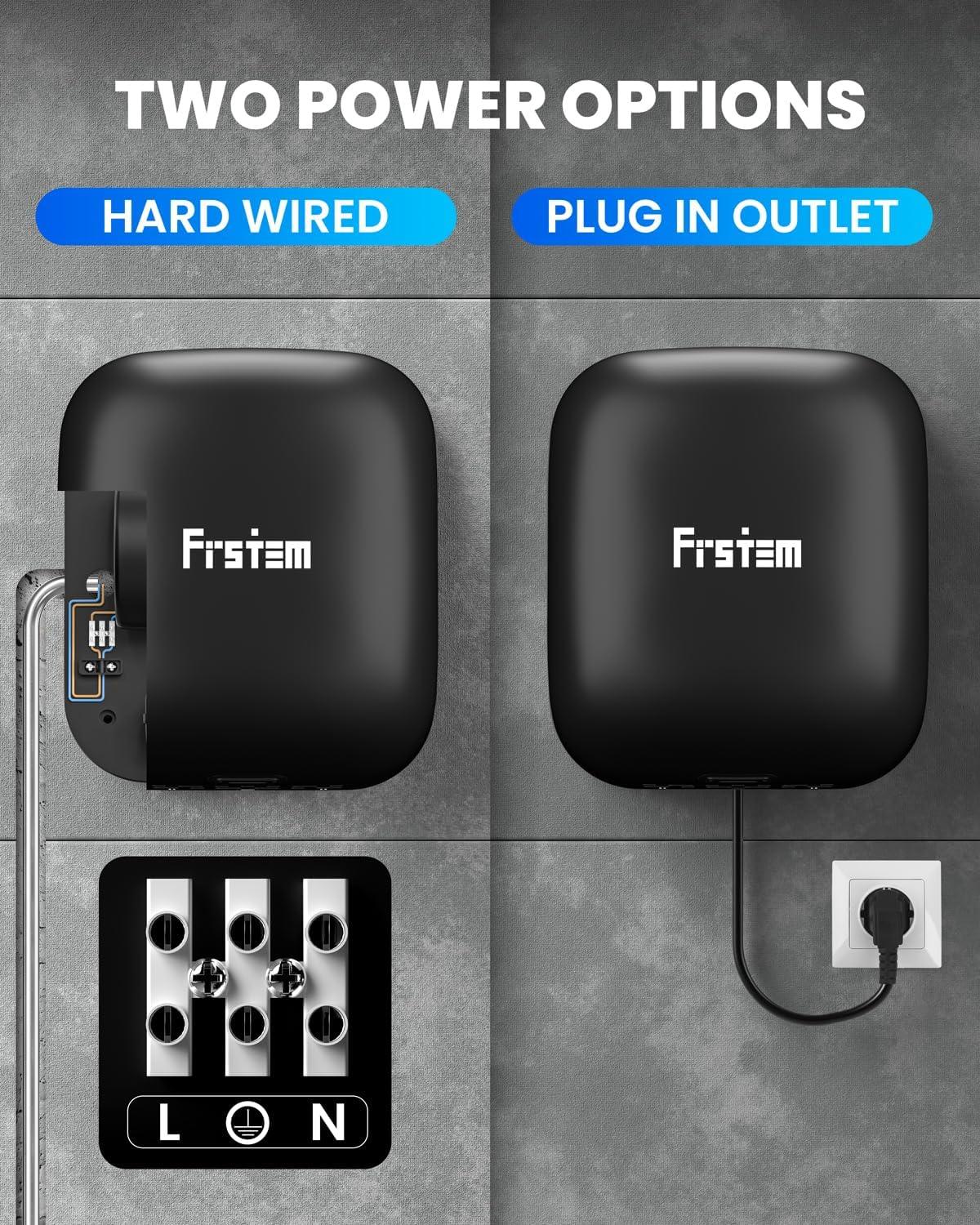 Frstem 1400W Commercial Hand Dryers, Automatic High Speed Hand Dryer Machine With Auto-Infrared Sensor&Smart Temp Control, Air Wiper Compact Hand Dryer For Home, Bathrooms, Restaurants, Hotels, Black